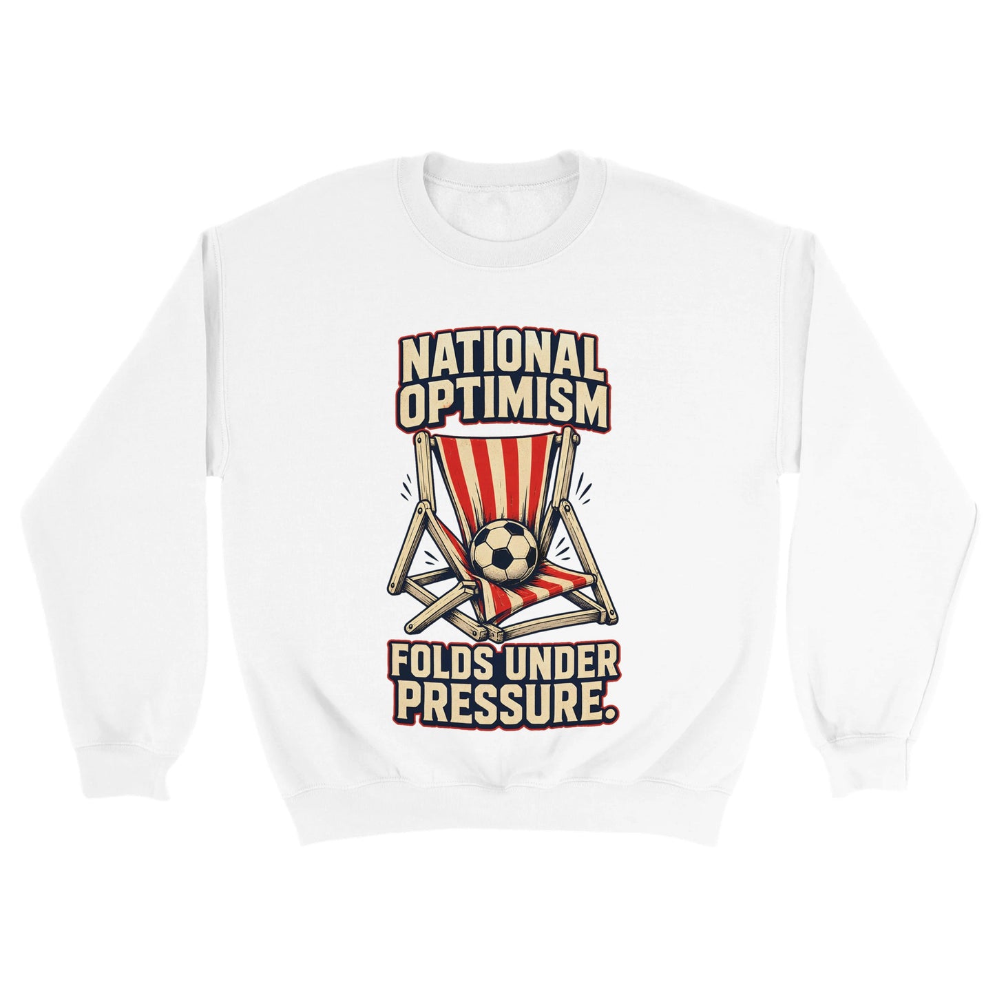 National Optimism Folds Under Pressure Football Sweatshirt — product view 18