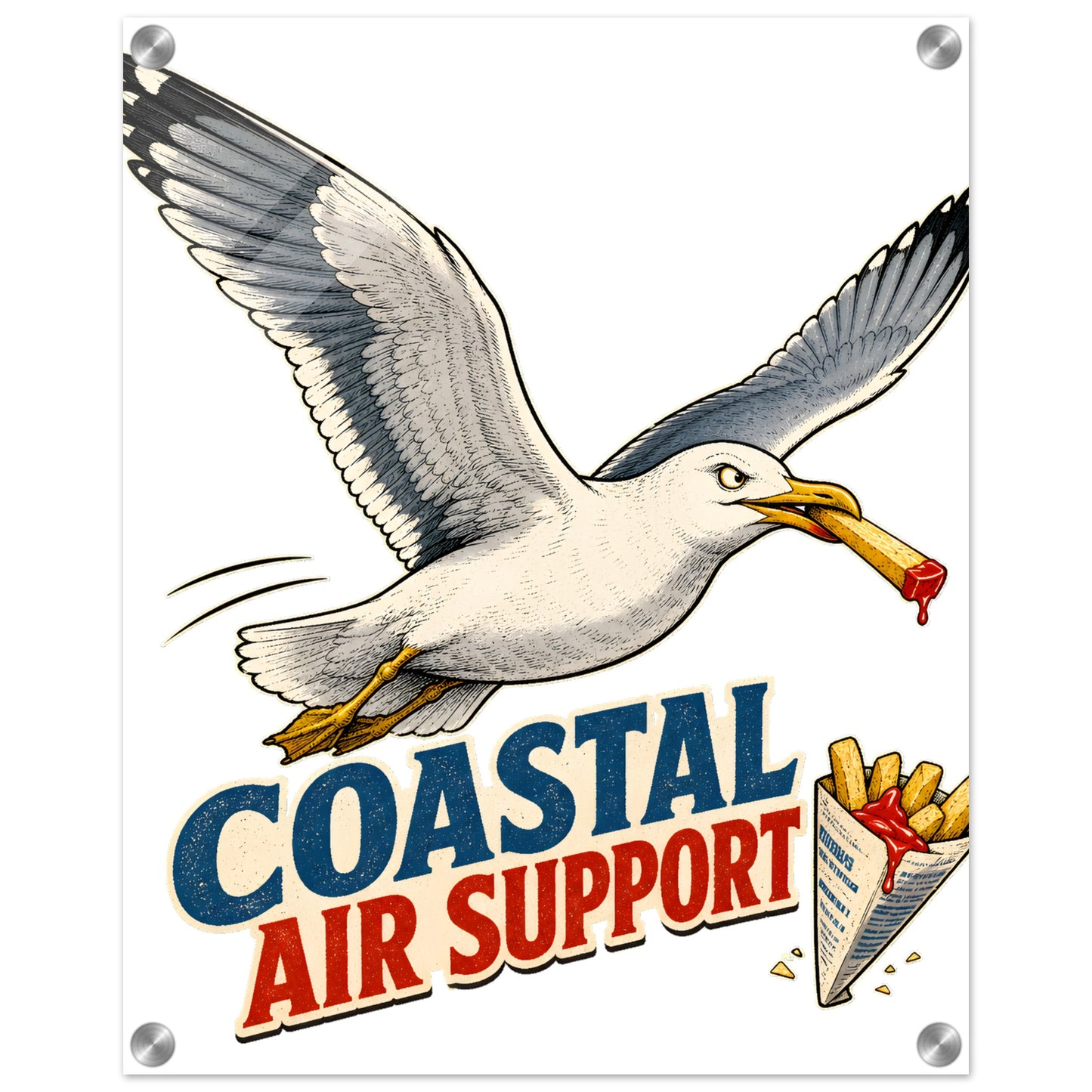 Coastal Air Support Seagull Graphic Acrylic Print — product view 2
