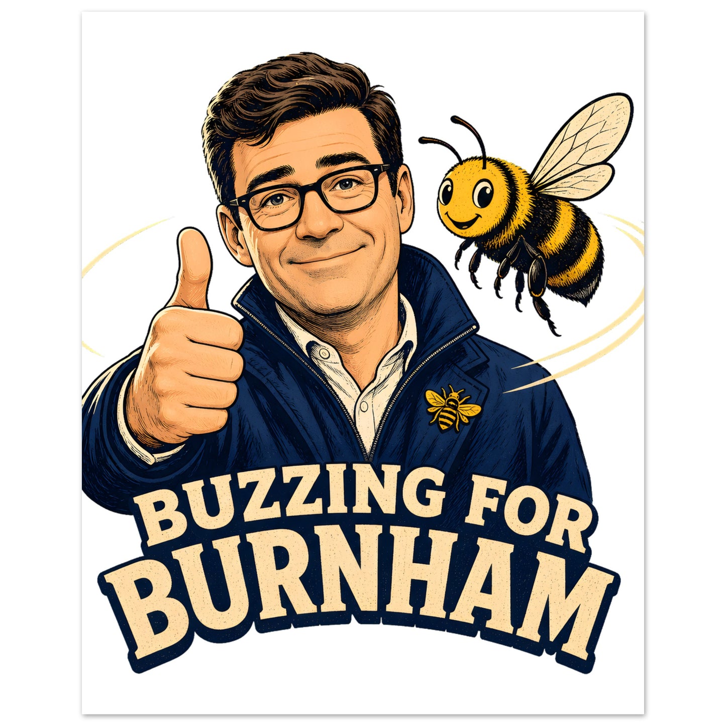 Buzzing for Burnham Aluminium Print — product view 2