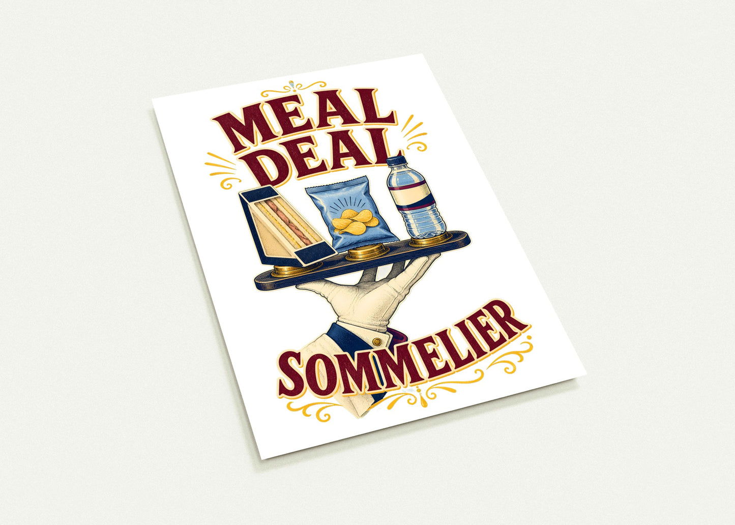Meal Deal Sommelier British Lunch Design Postcard Pack — product view 3
