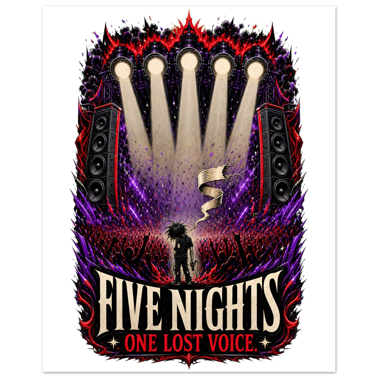 Five Nights, One Lost Voice Aluminium Print — product view 2