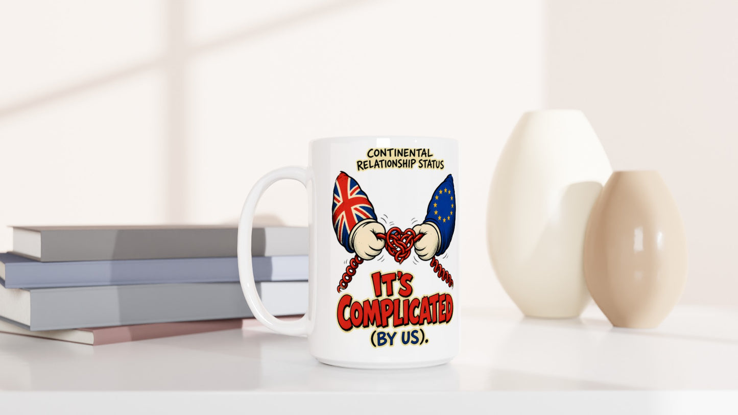 It's Complicated (By Us) UK–EU 1990s Cartoon Large Mug — product view 6