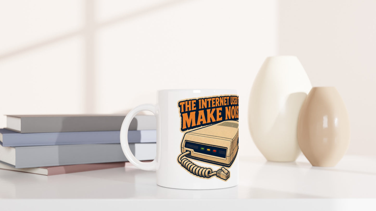 The Internet Used to Make Noise Retro Tech Graphic Mug — product view 5