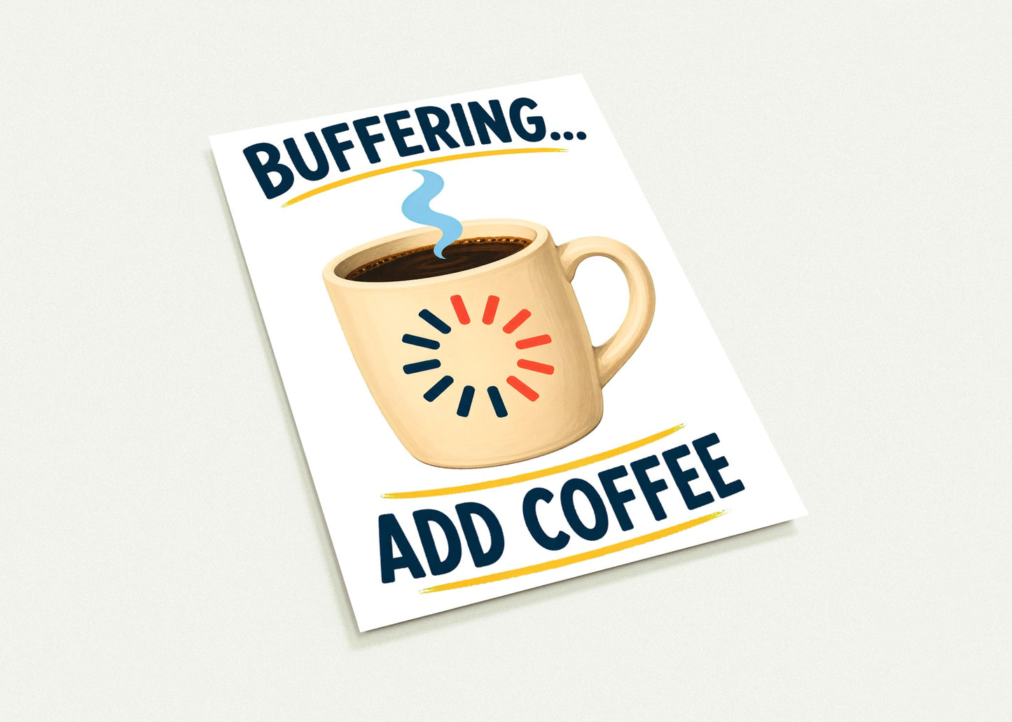 Buffering Brew — Add Coffee Tech Graphic Postcard Pack — product view 3