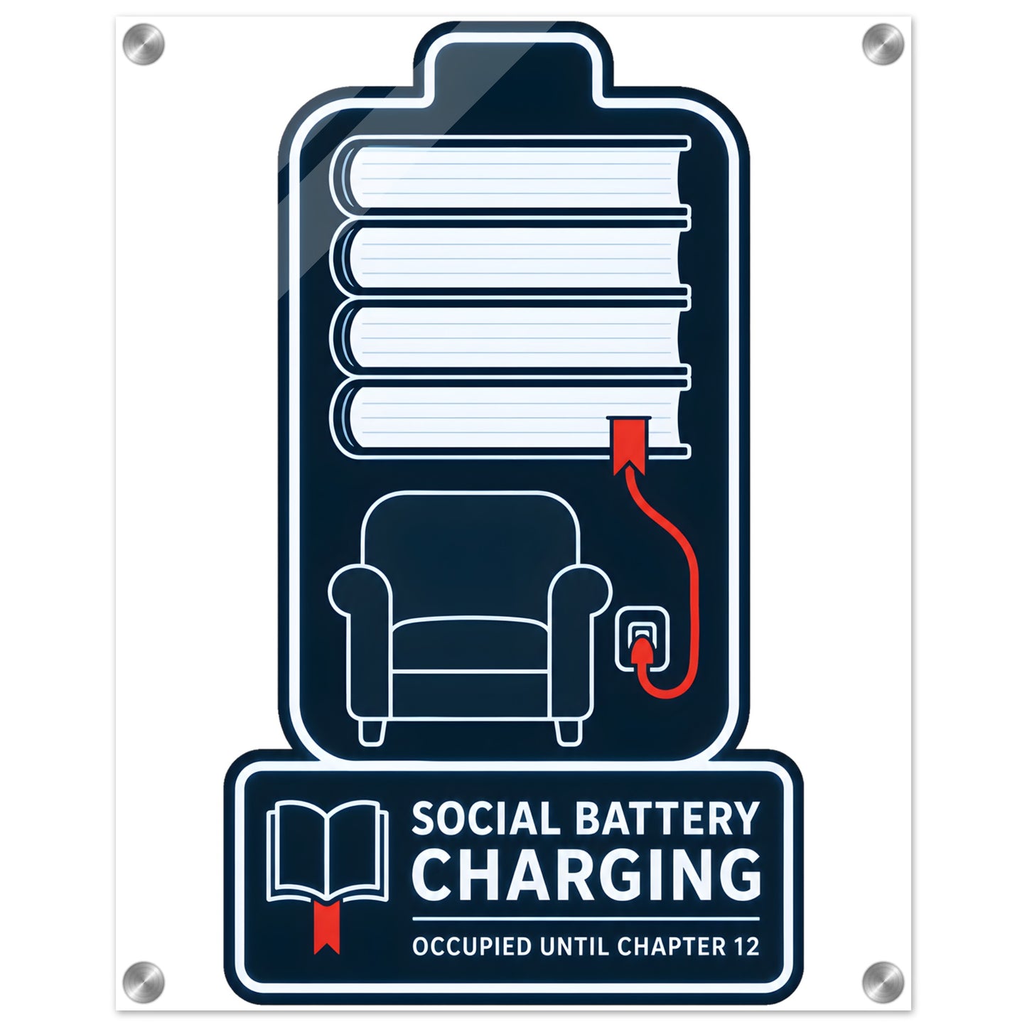 Social Battery Charging Acrylic Print — product view 2