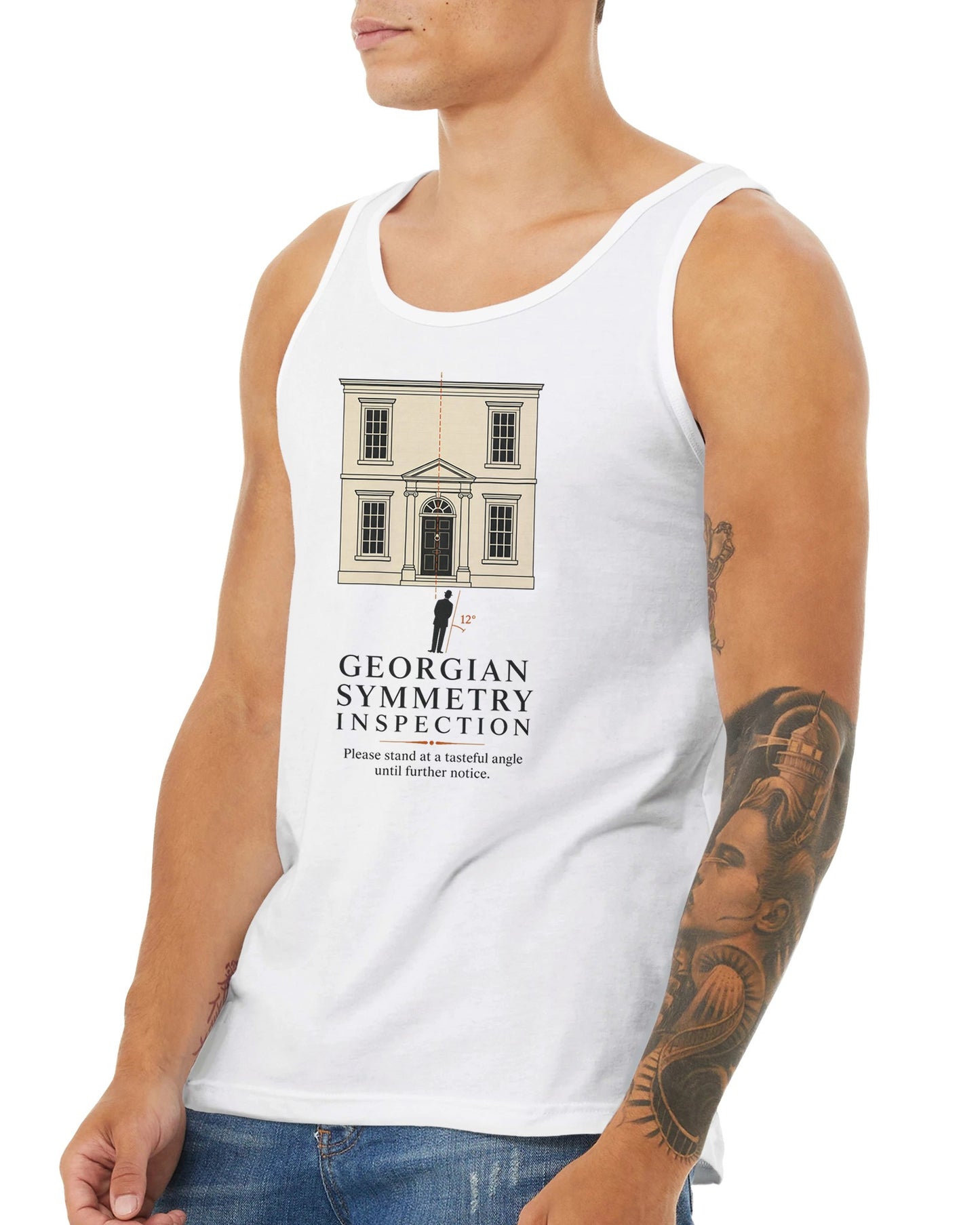 Georgian Symmetry Inspection — Bath Premium Unisex Tank Top — product view 16
