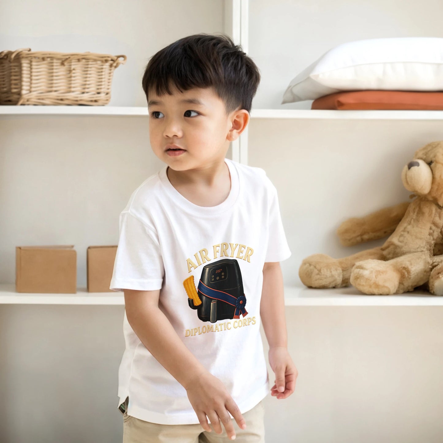 Air Fryer Diplomatic Corps Kids' T-shirt — product view 17
