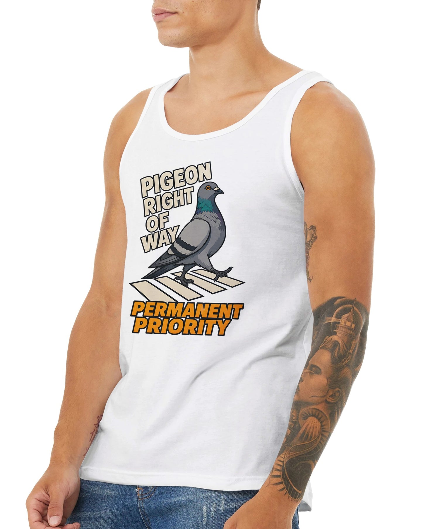 Pigeon Right of Way Premium Unisex Tank Top — product view 16