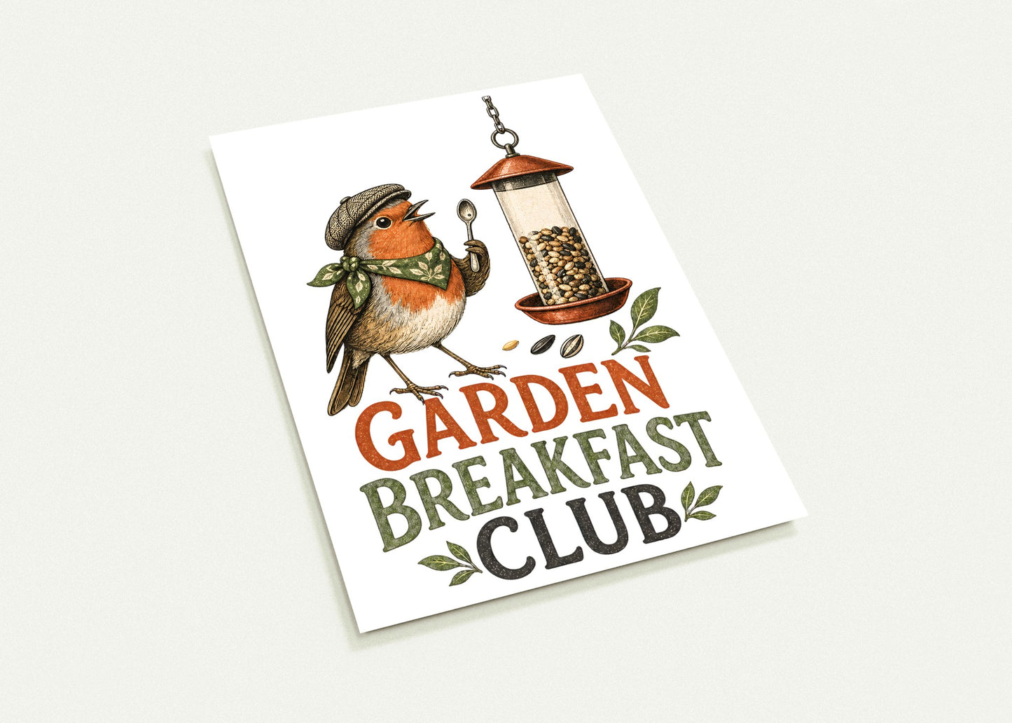 Garden Breakfast Club Robin Graphic Postcard Pack — product view 3