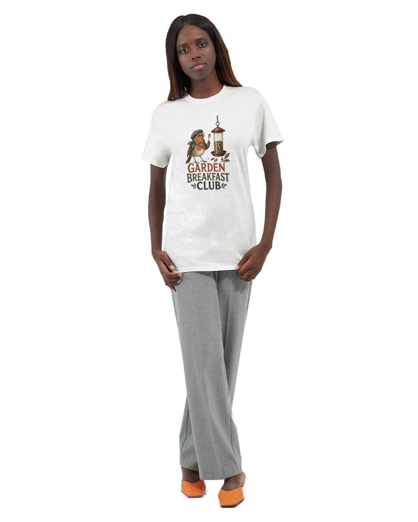 Garden Breakfast Club Robin Graphic Women's T-shirt — product view 2
