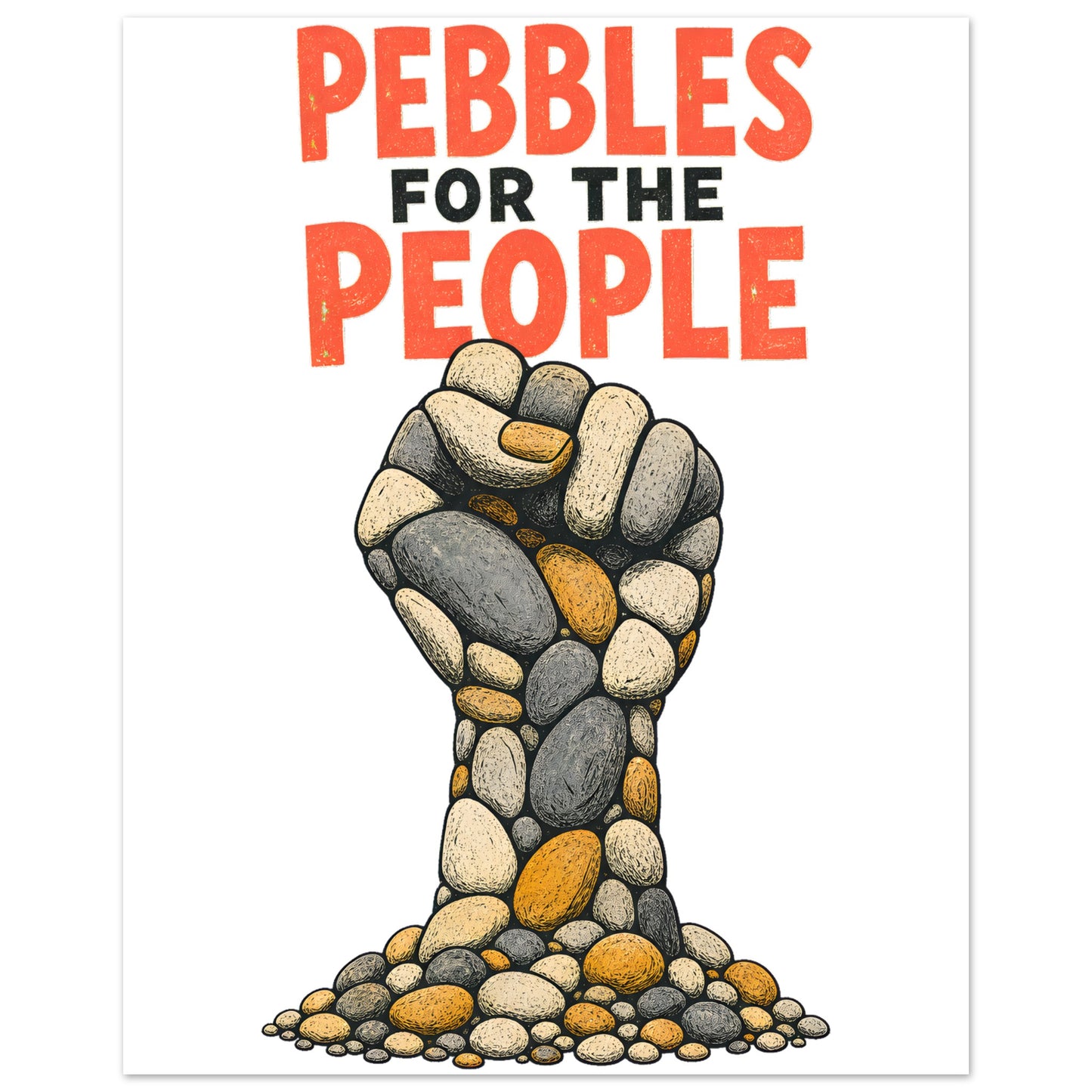 Pebbles for the People Graphic Aluminium Print — product view 2