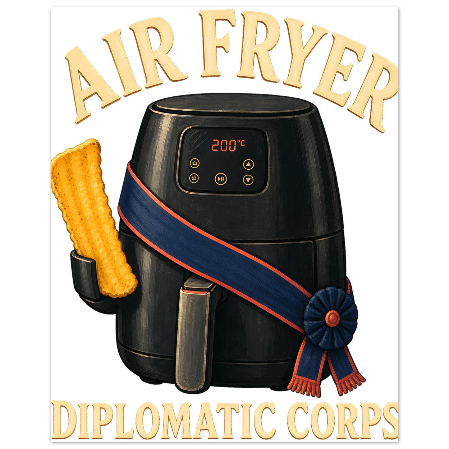 Air Fryer Diplomatic Corps Aluminium Print — product view 2