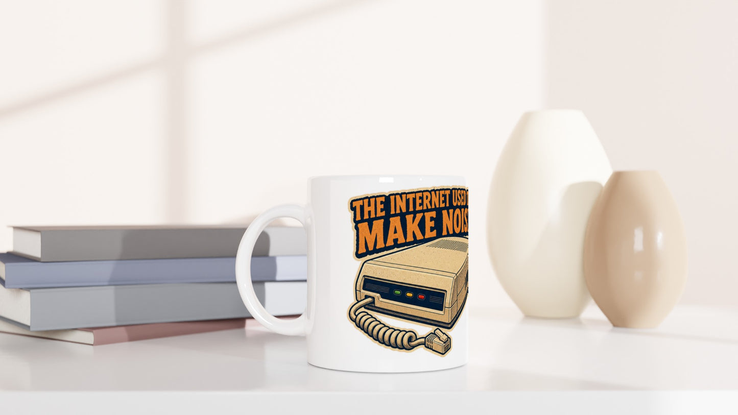 The Internet Used to Make Noise Retro Tech Graphic Mug — product view 5