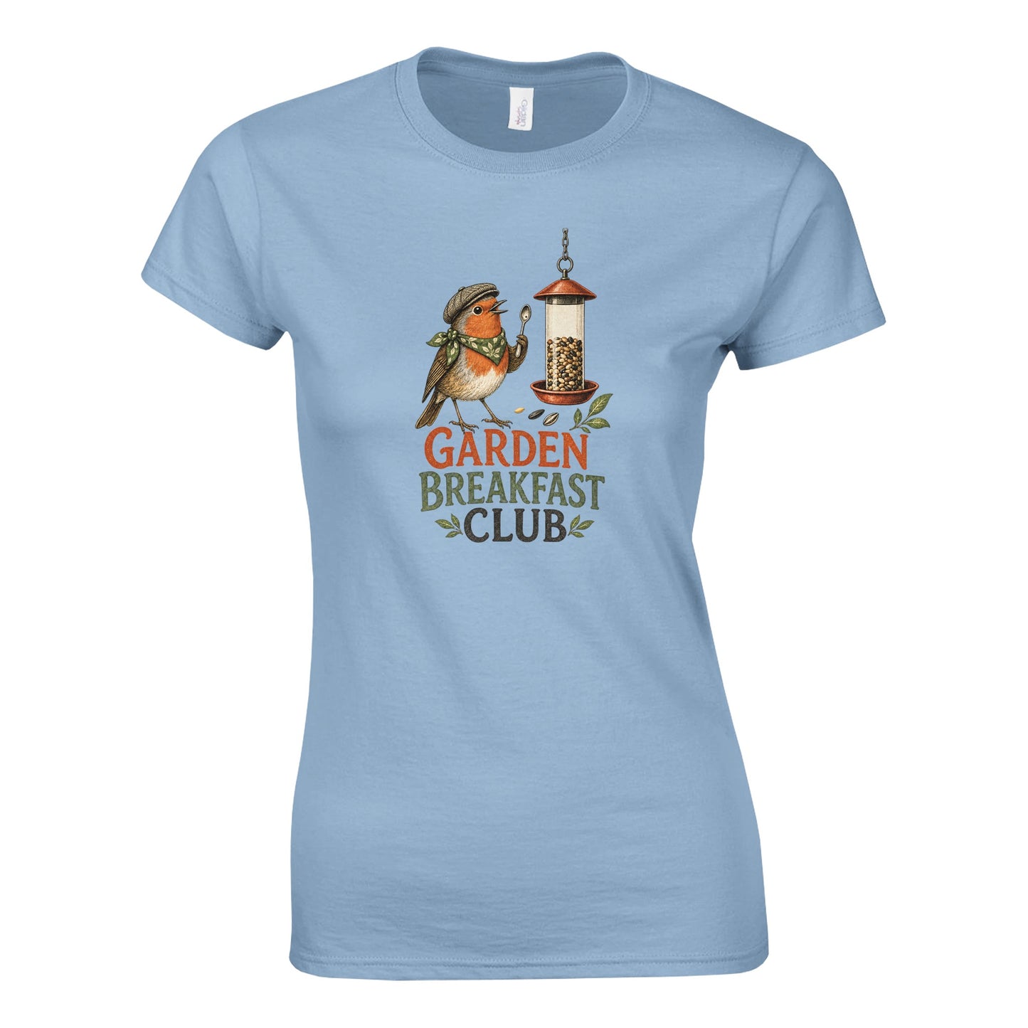 Garden Breakfast Club Robin Graphic Women's T-shirt — product view 4