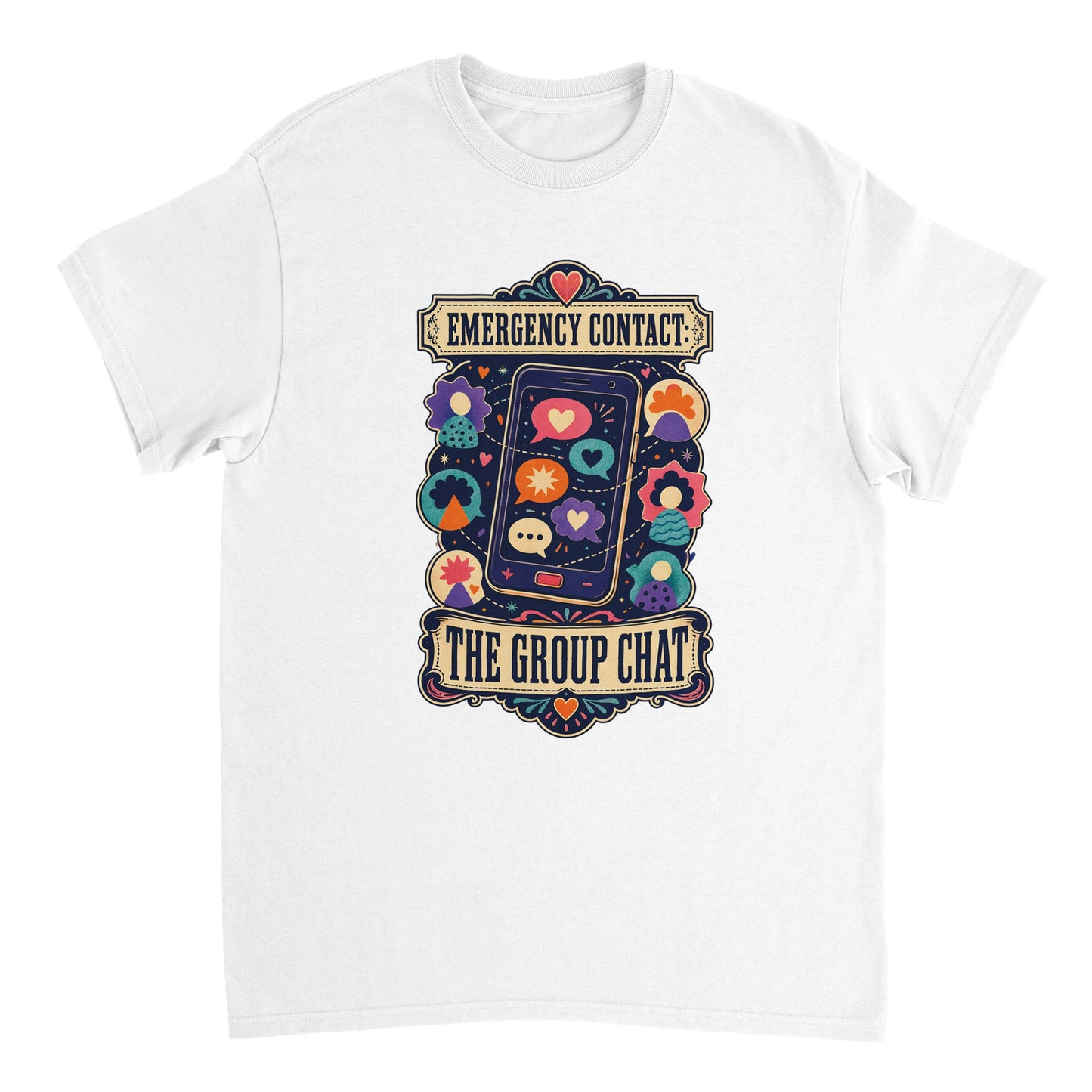 Emergency Contact — The Group Chat T-shirt — product view 7