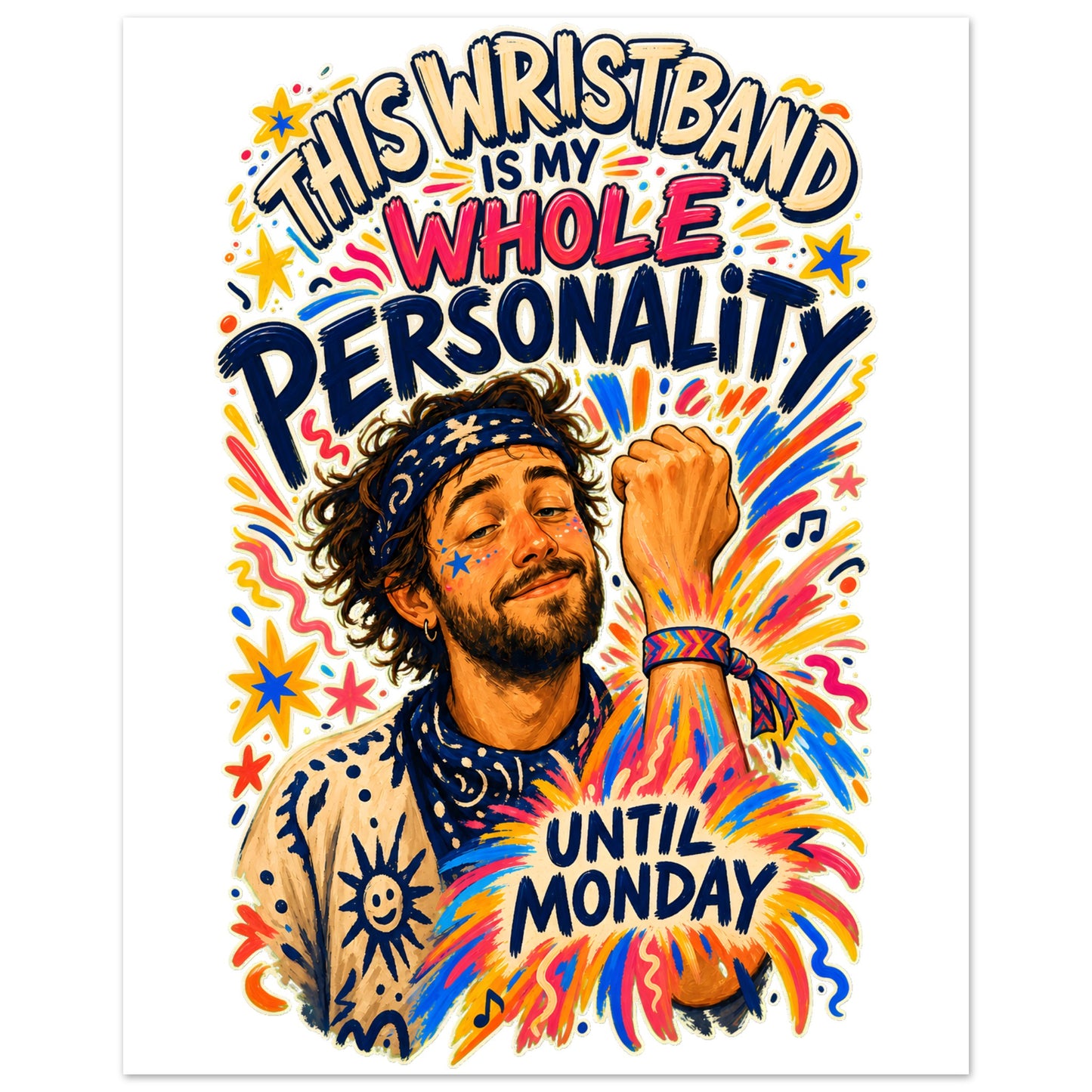 This Wristband Is My Whole Personality Until Monday Aluminium Print — product view 2