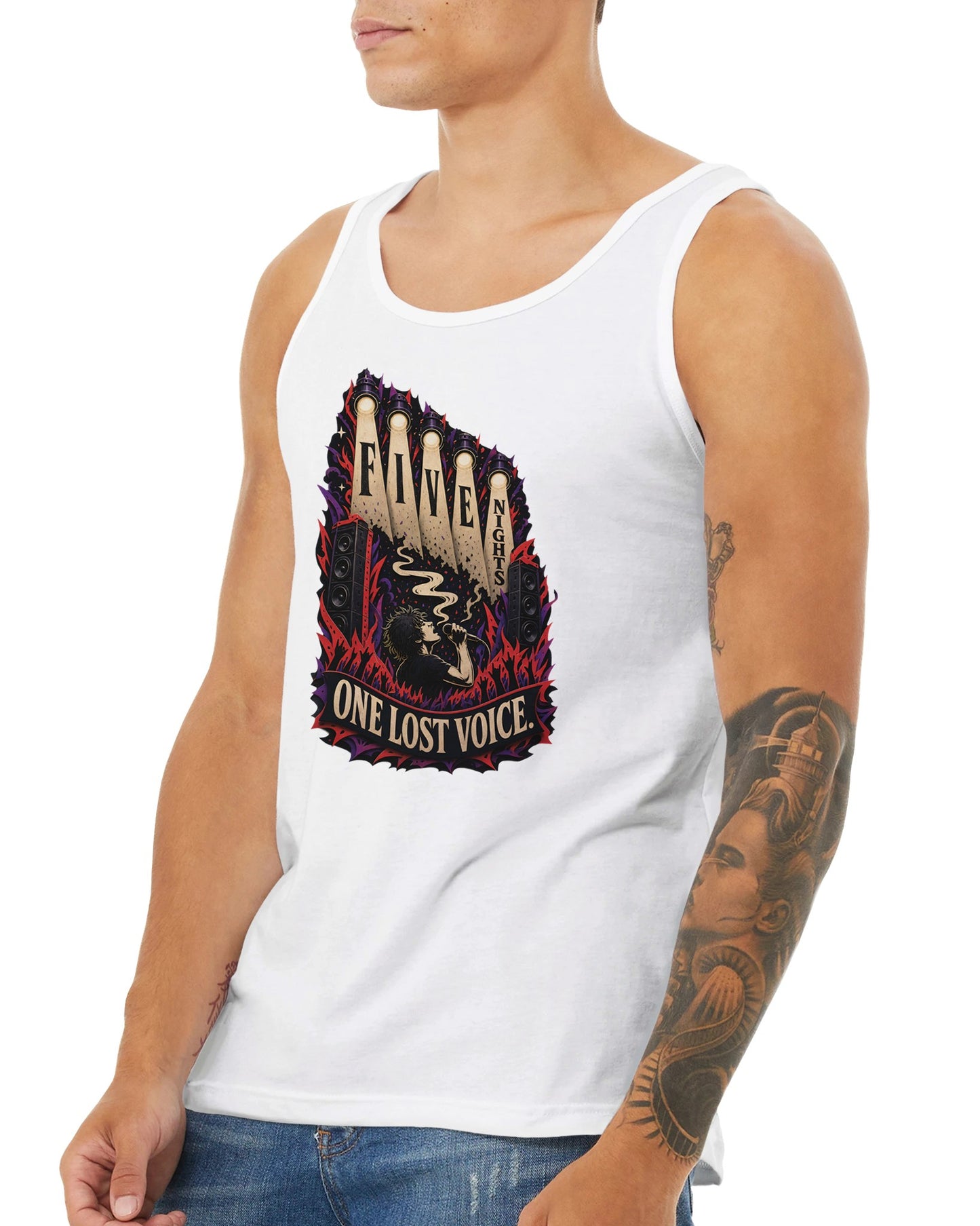 Five Nights, One Lost Voice Premium Unisex Tank Top — product view 16