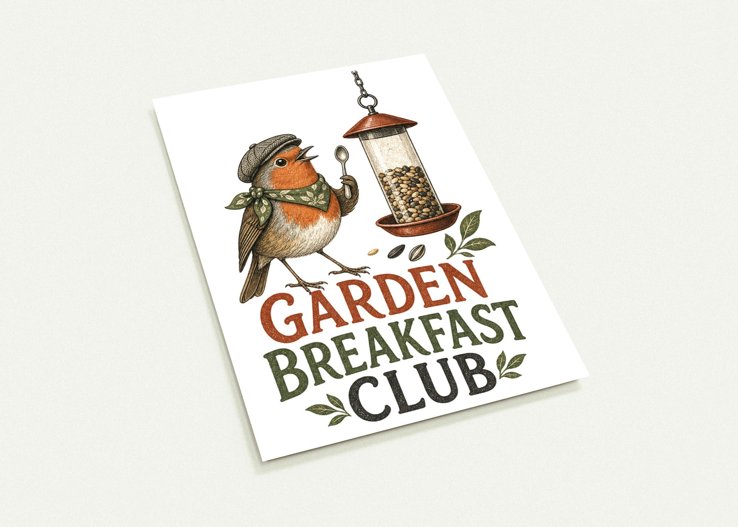 Garden Breakfast Club Robin Graphic Postcard Pack — product view 3