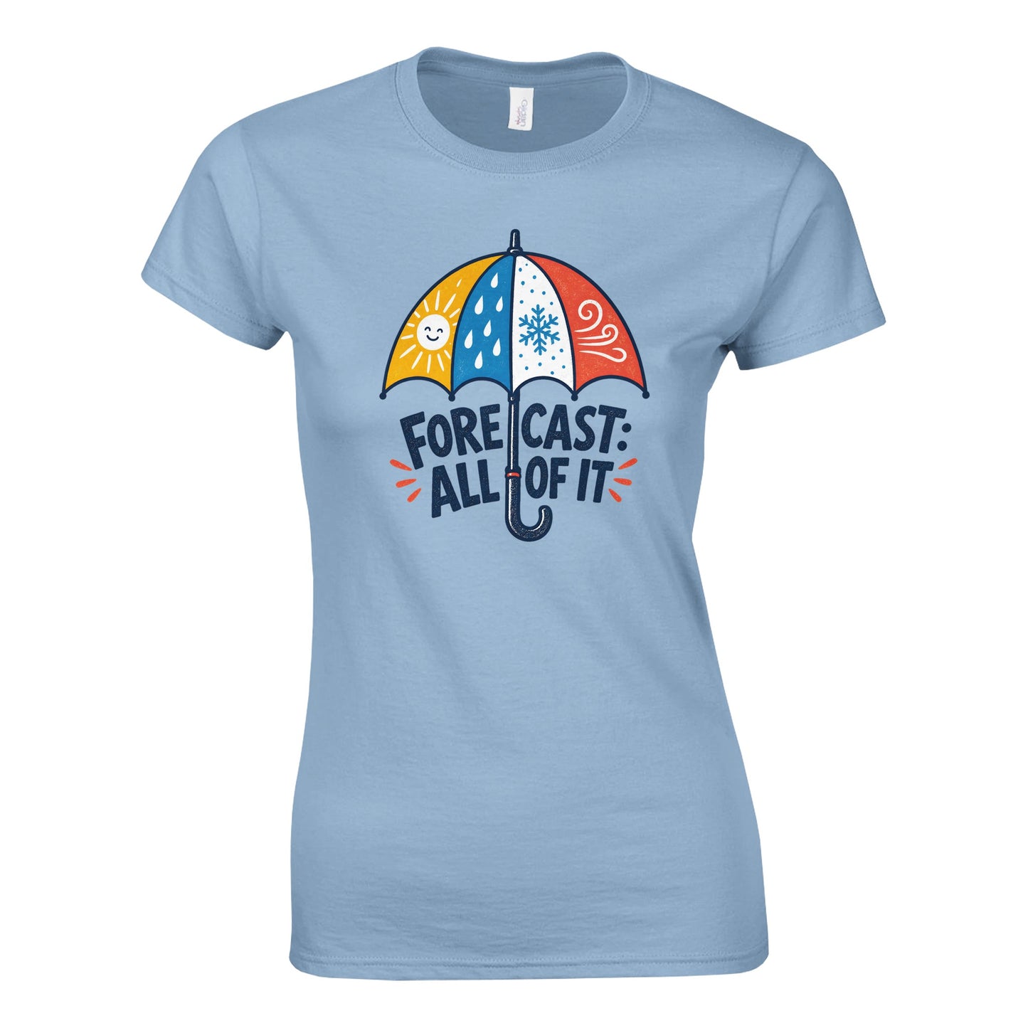Forecast: All of It British Weather Graphic Women's T-shirt — product view 4