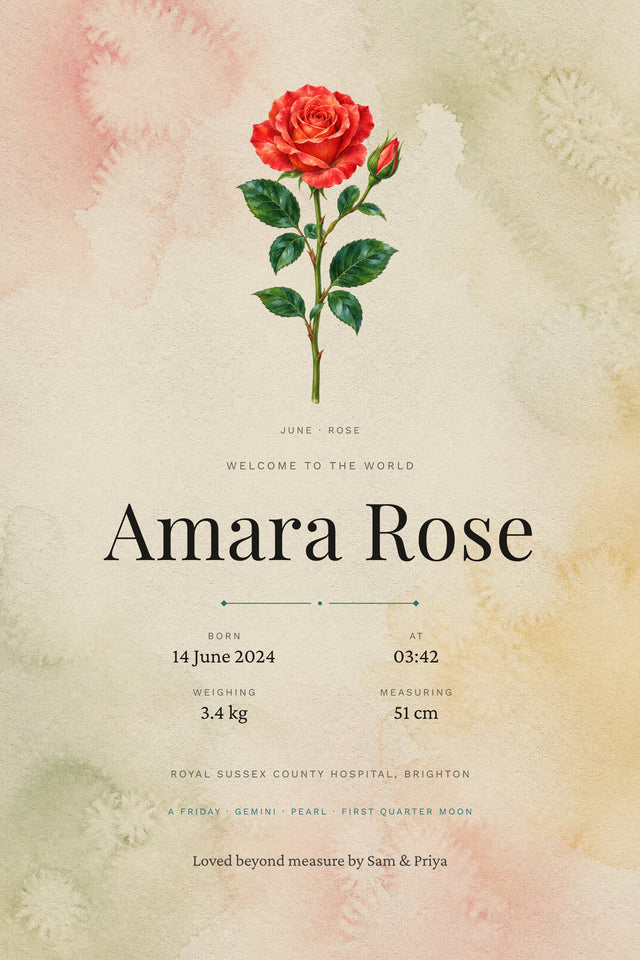 The Birth Details print example