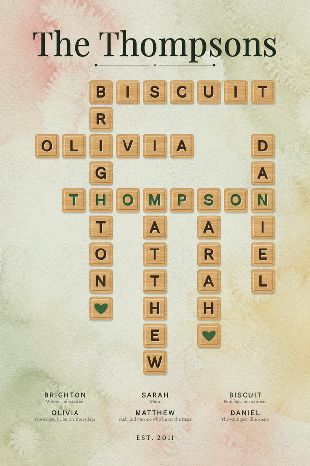 The Family Crossword print example