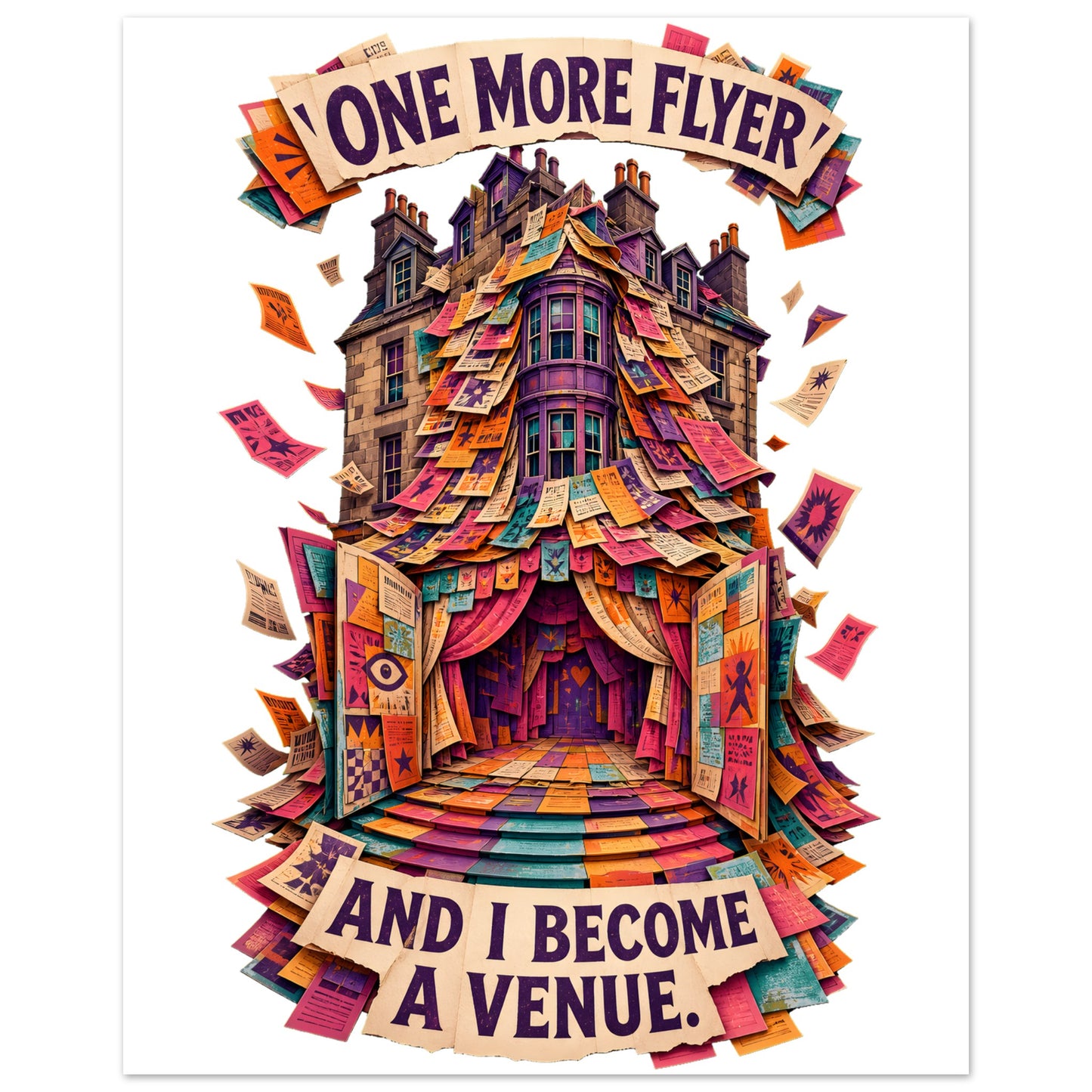 One More Flyer and I Become a Venue Aluminium Print — product view 2