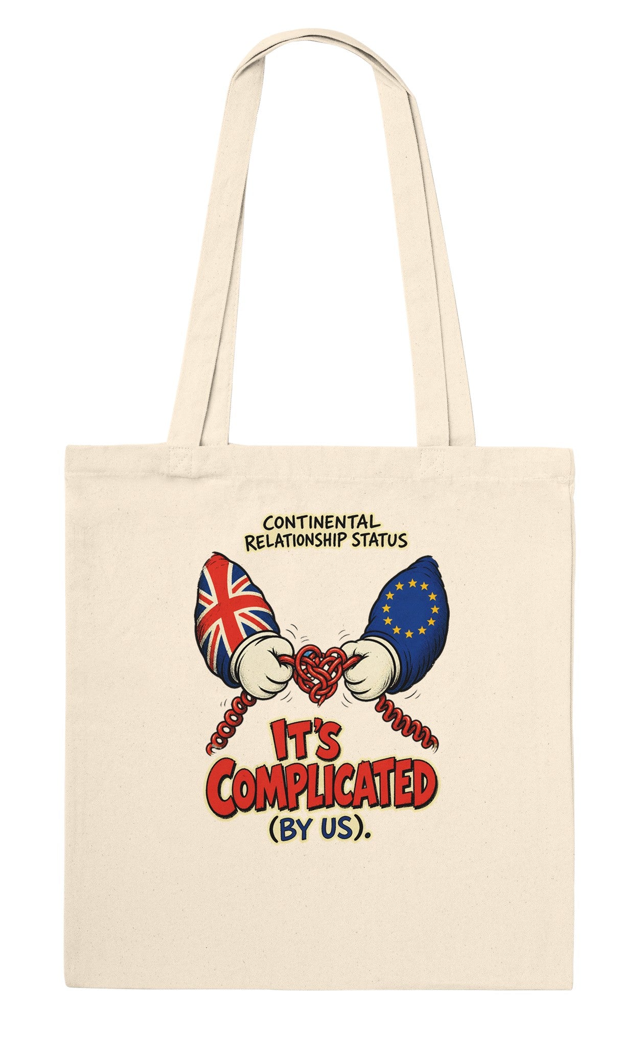 It's Complicated (By Us) UK–EU 1990s Cartoon Tote Bag — product view 6