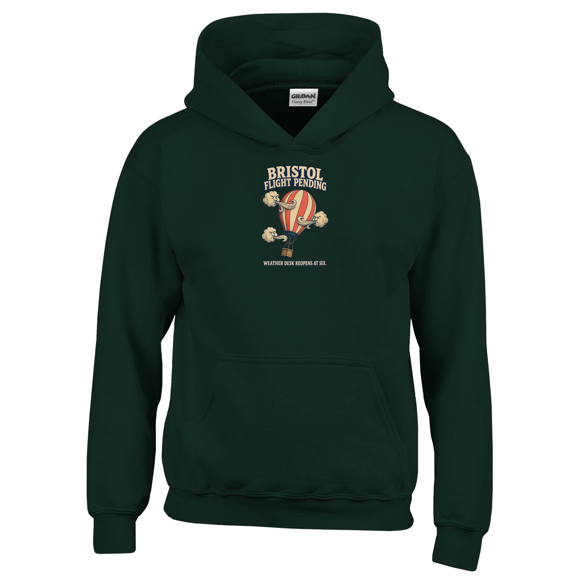 Bristol Flight Pending – Weather Desk Kids' Hoodie — product view 12