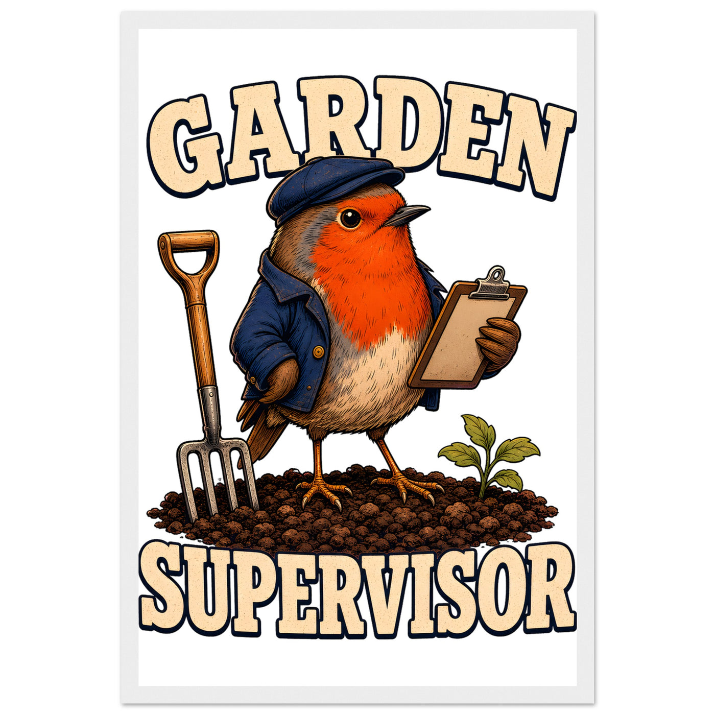 Garden Supervisor Robin Framed Wall Art