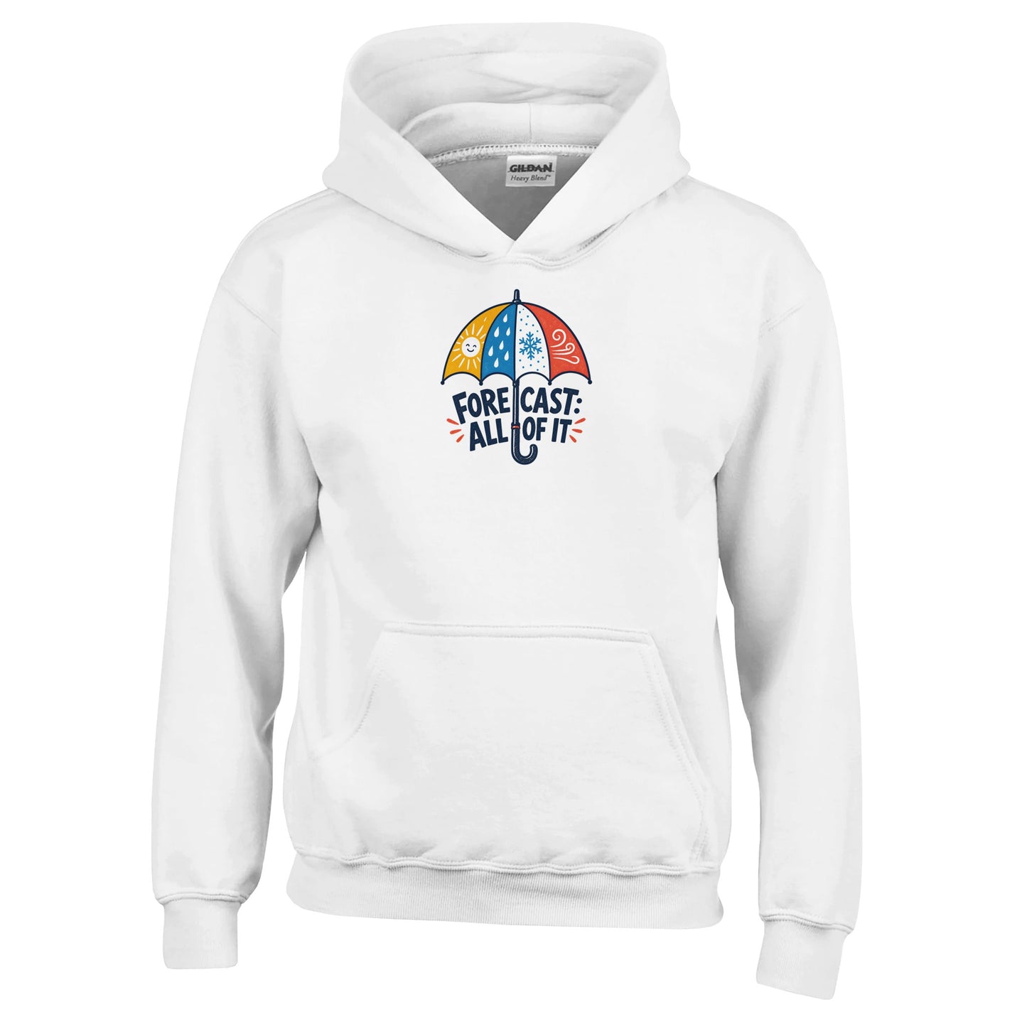 Forecast: All of It British Weather Graphic Kids' Hoodie — product view 1