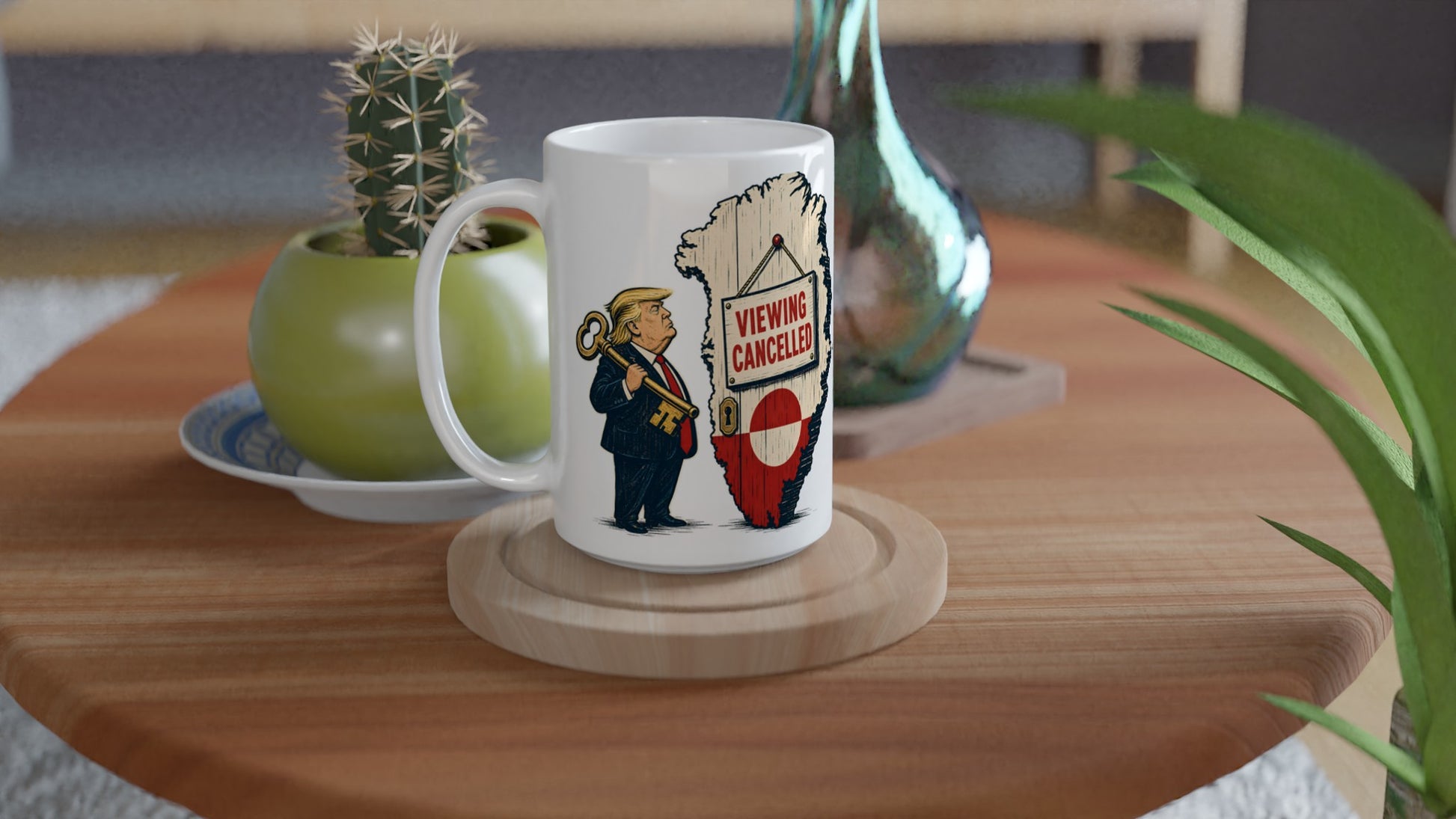 Viewing Cancelled — Greenland Political Satire Large Mug — product view 4