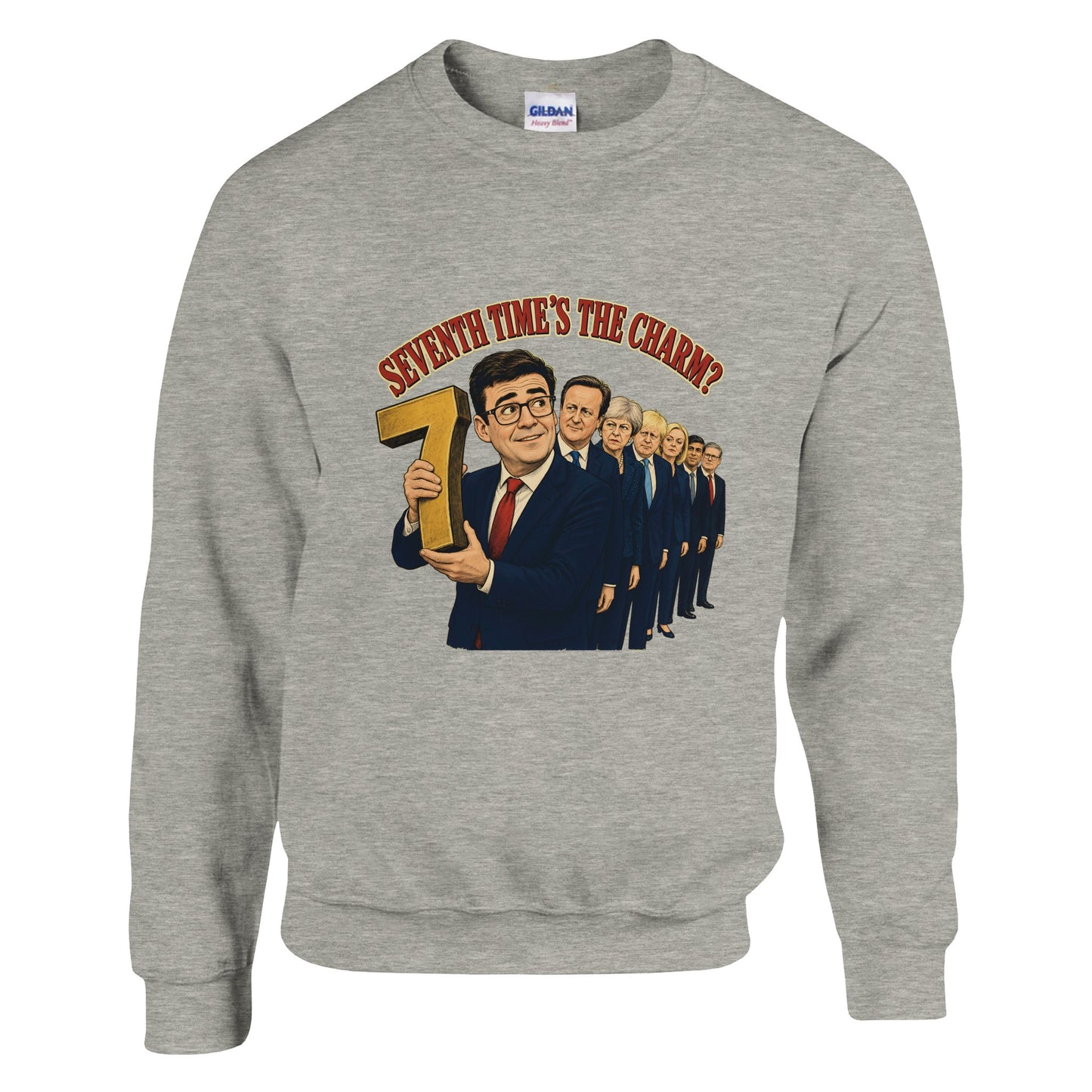 Seventh Time’s the Charm? UK Prime Minister Caricature Sweatshirt — product view 4