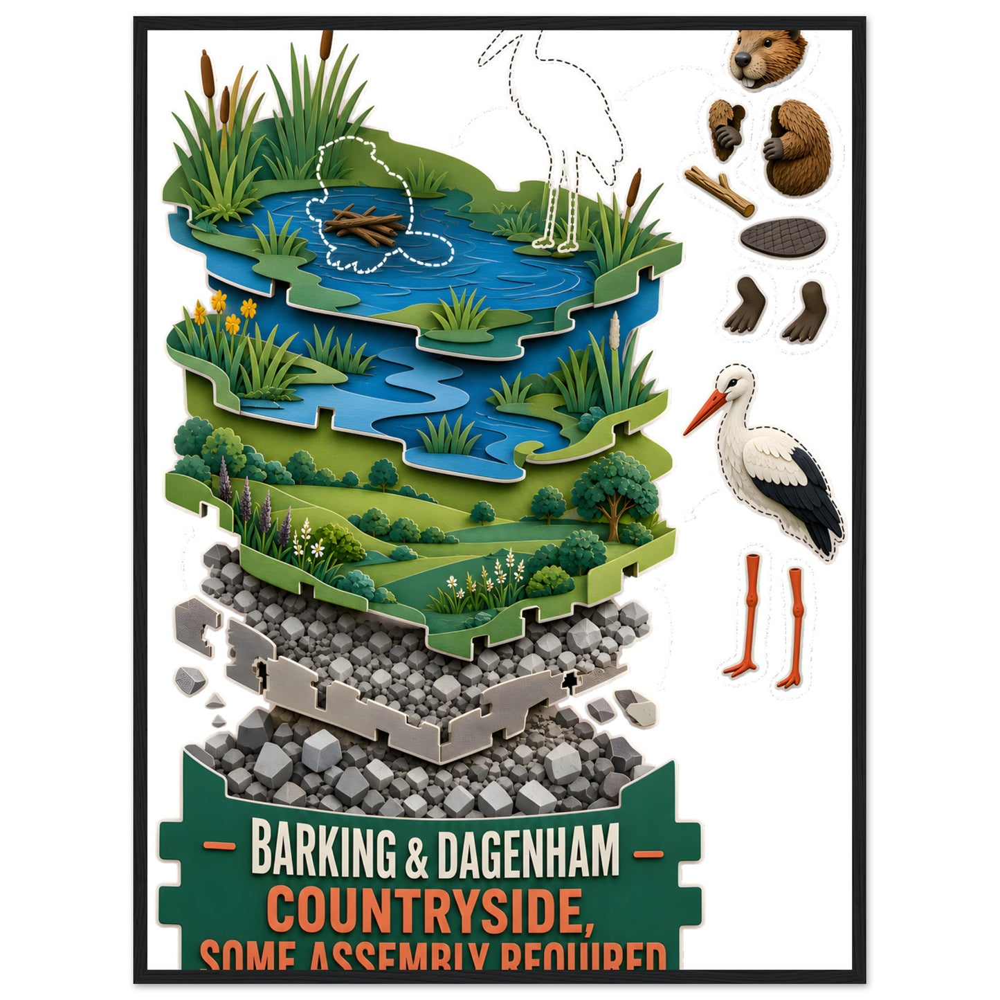 Barking & Dagenham Countryside Framed Wall Art — product view 8