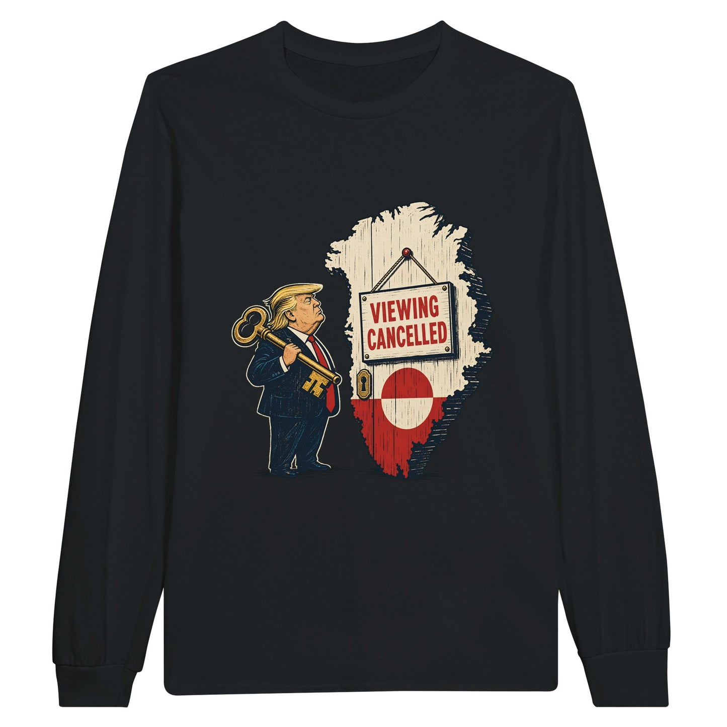 Viewing Cancelled — Greenland Political Satire Long-Sleeve T-shirt — product view 7