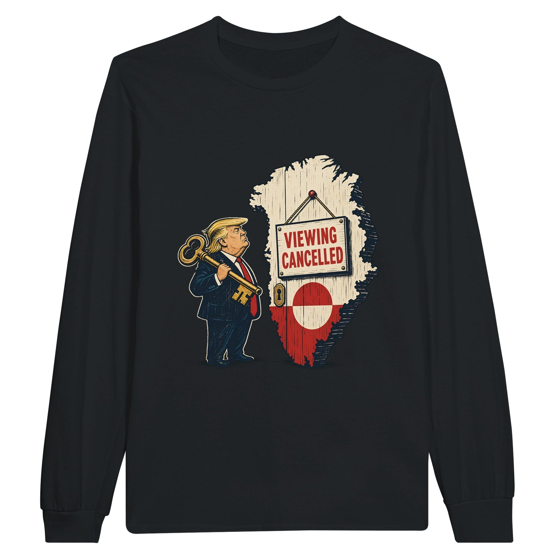 Viewing Cancelled — Greenland Political Satire Long-Sleeve T-shirt — product view 7