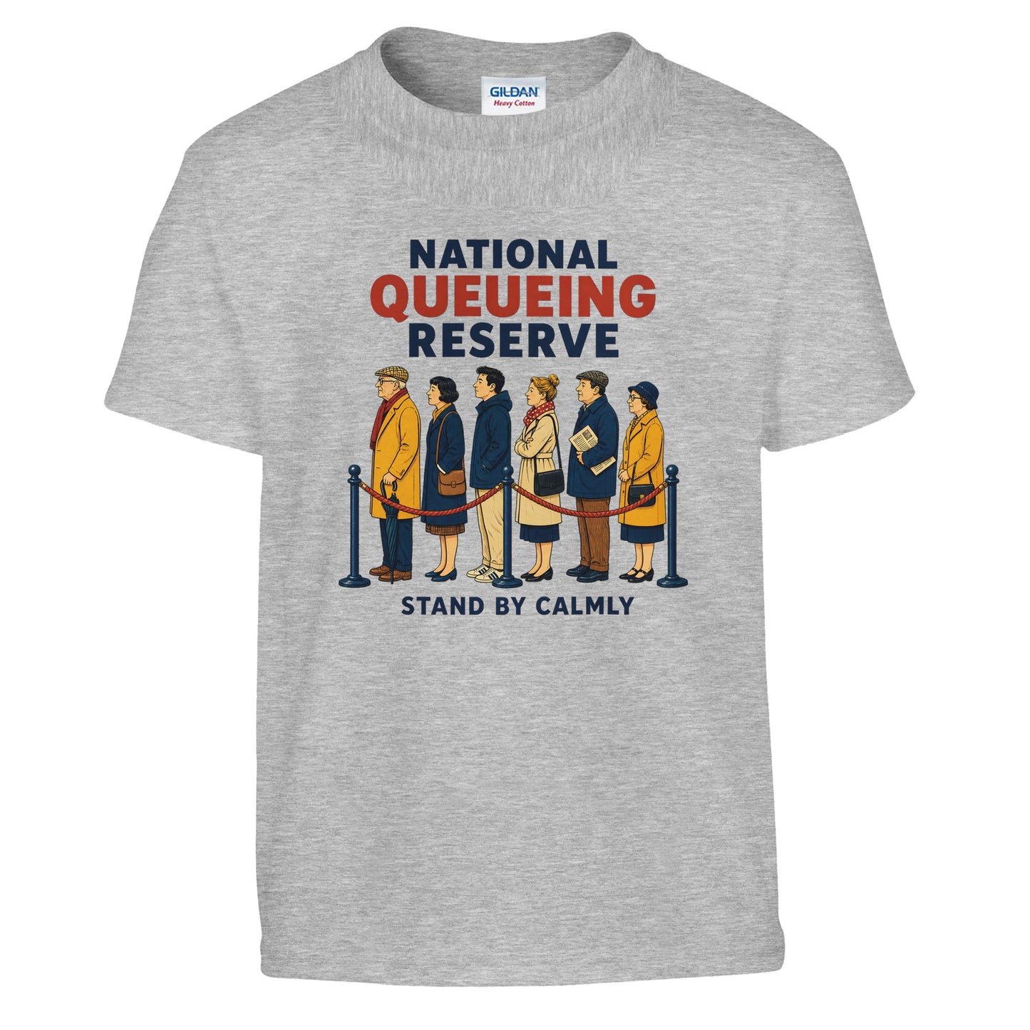 National Queueing Reserve – British Queue Graphic Kids' T-shirt — product view 4