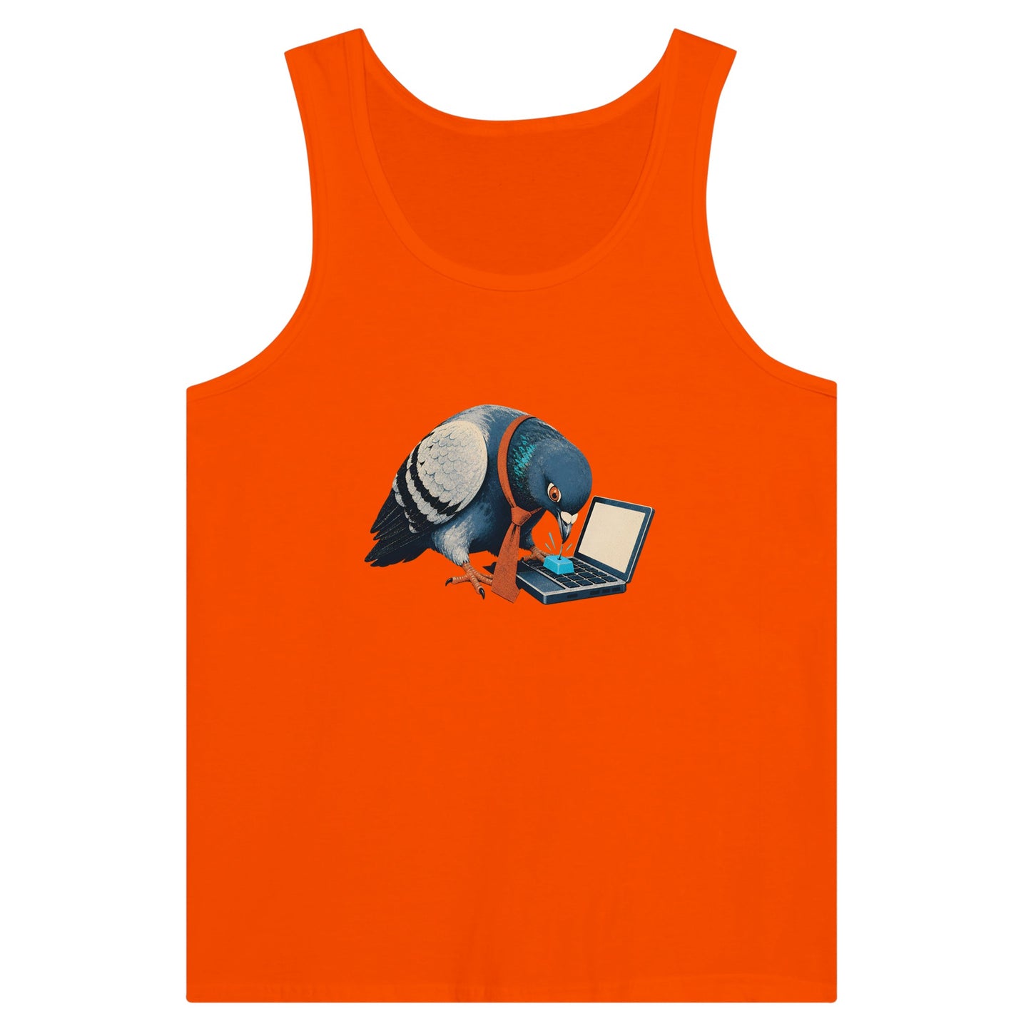 Pigeon Hits Send Premium Unisex Tank Top — product view 7