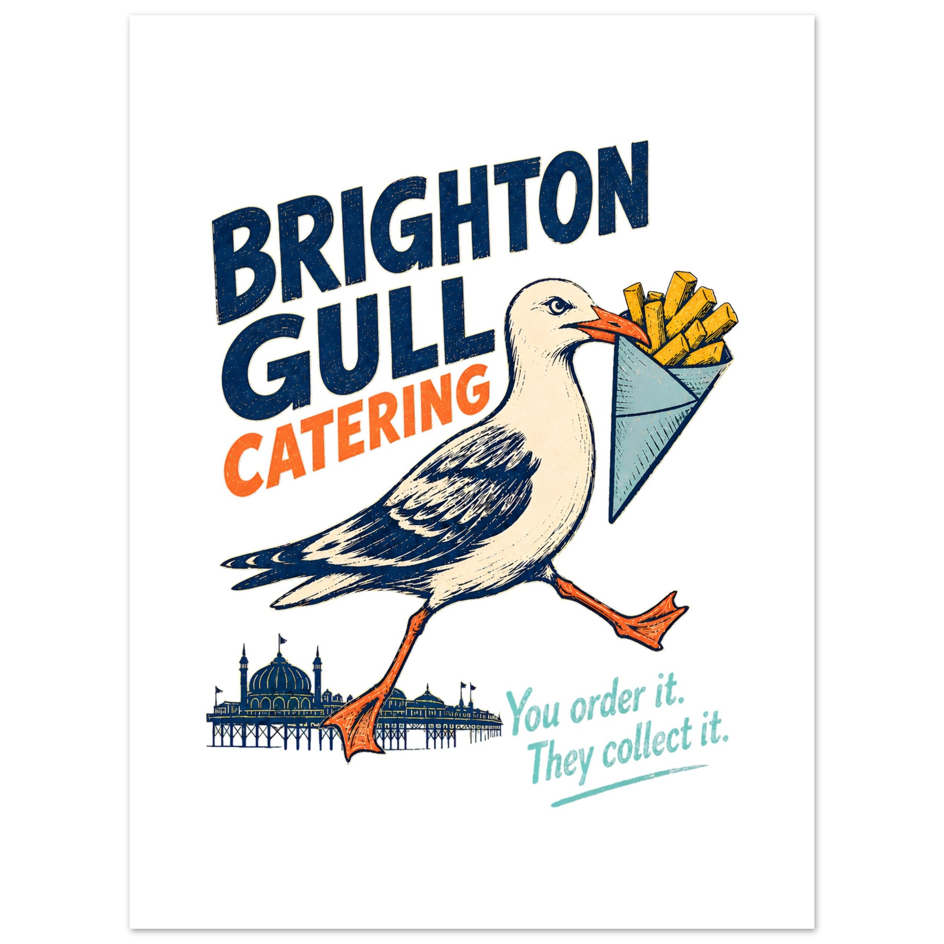 Brighton Gull Catering - You Order It, They Collect It Poster — product view 5