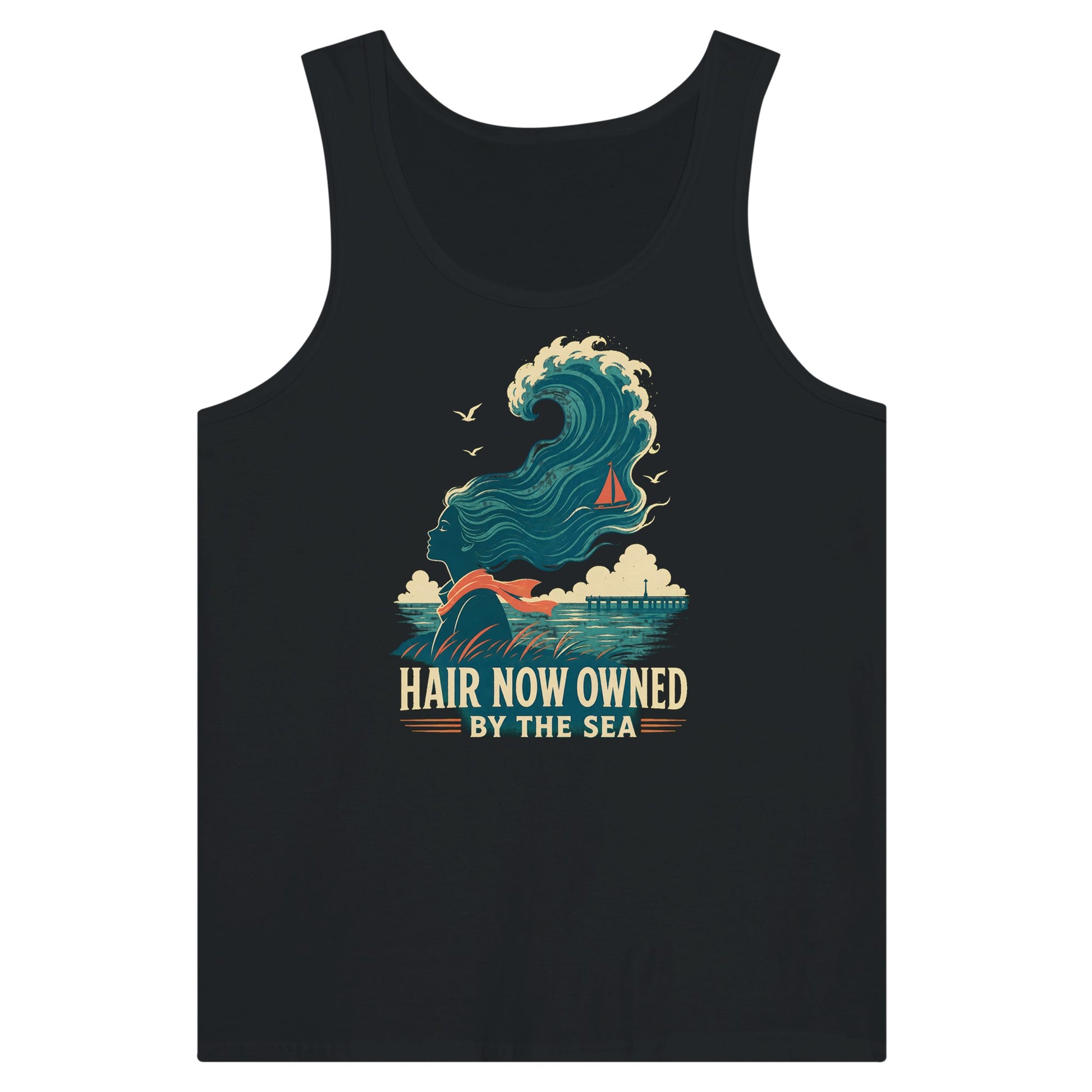 Hair Now Owned by the Sea Premium Unisex Tank Top — product view 8