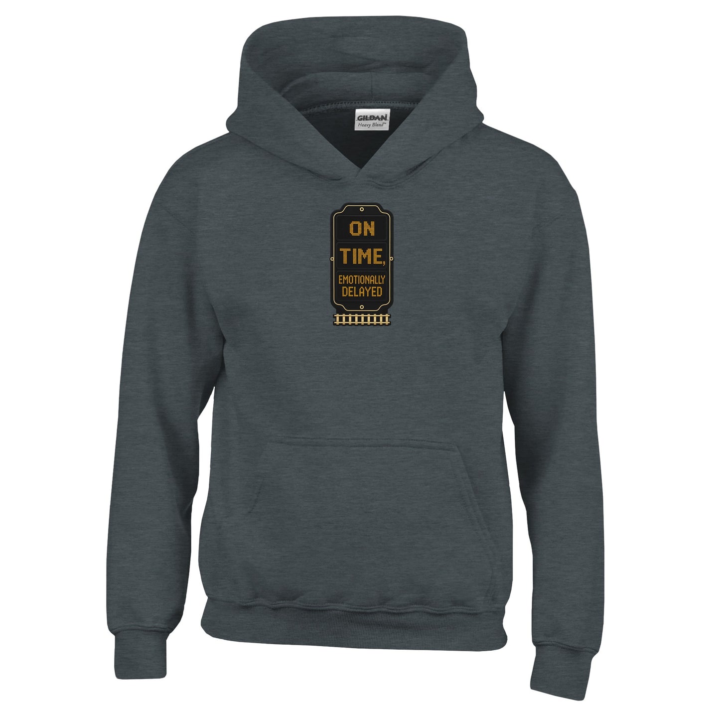 On Time, Emotionally Delayed Rail Graphic Kids' Hoodie — product view 9