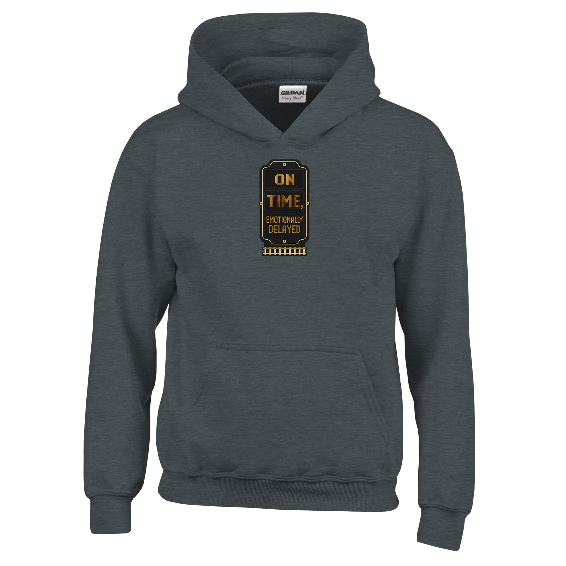 On Time, Emotionally Delayed Rail Graphic Kids' Hoodie — product view 9