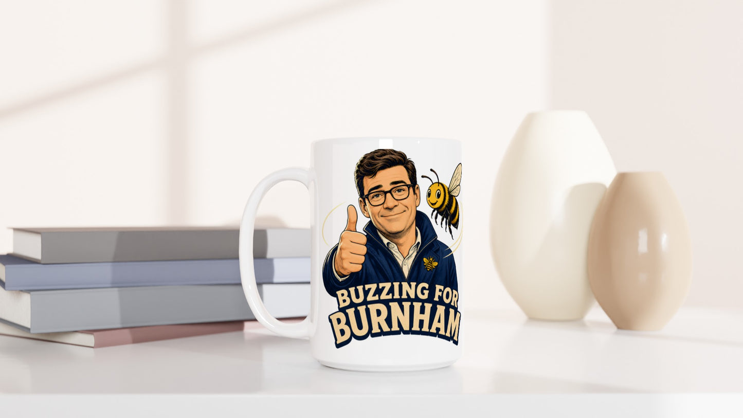 Buzzing for Burnham Large Mug — product view 6