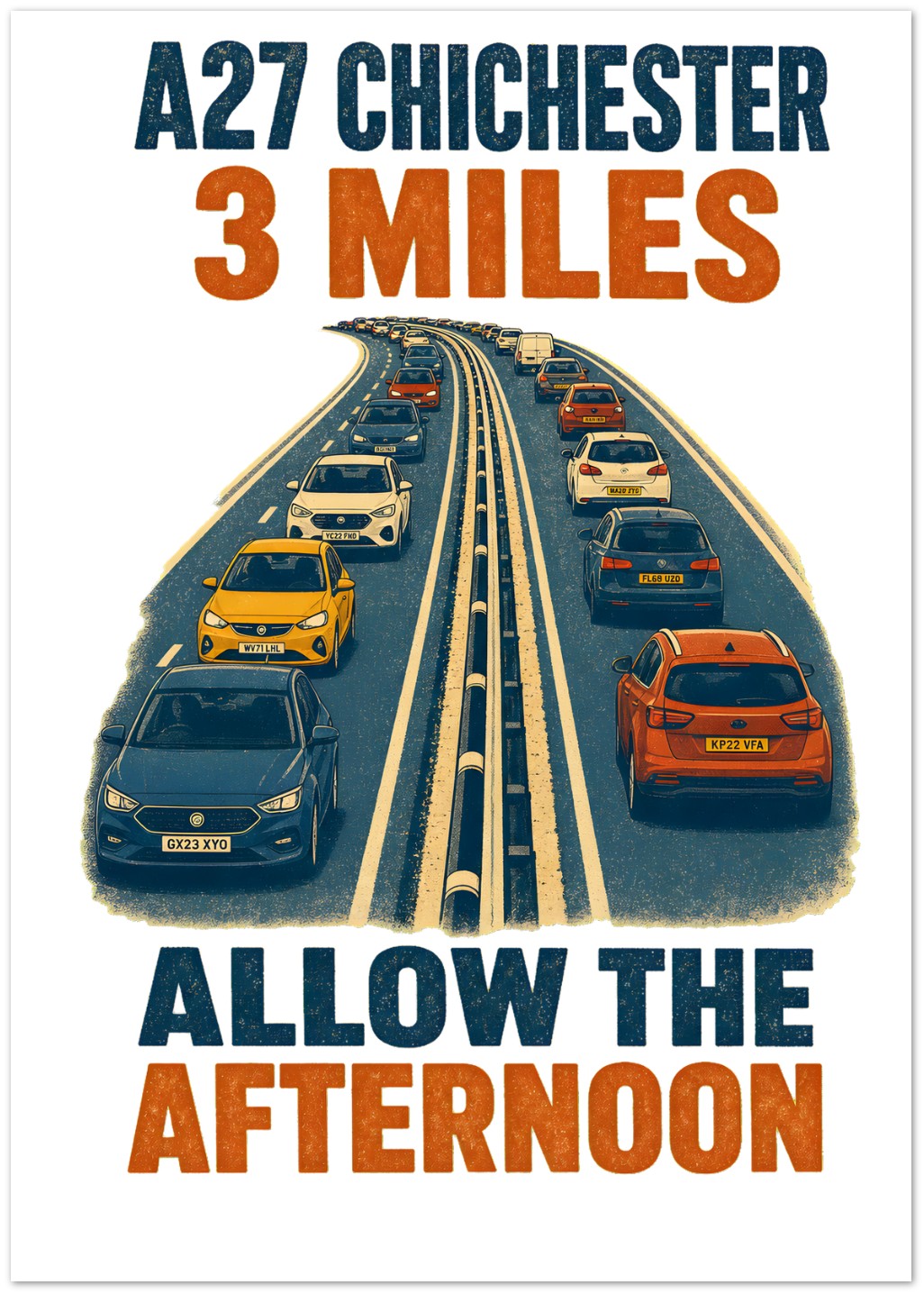 A27 Chichester – 3 Miles, Allow the Afternoon Greeting Card Pack — product view 1