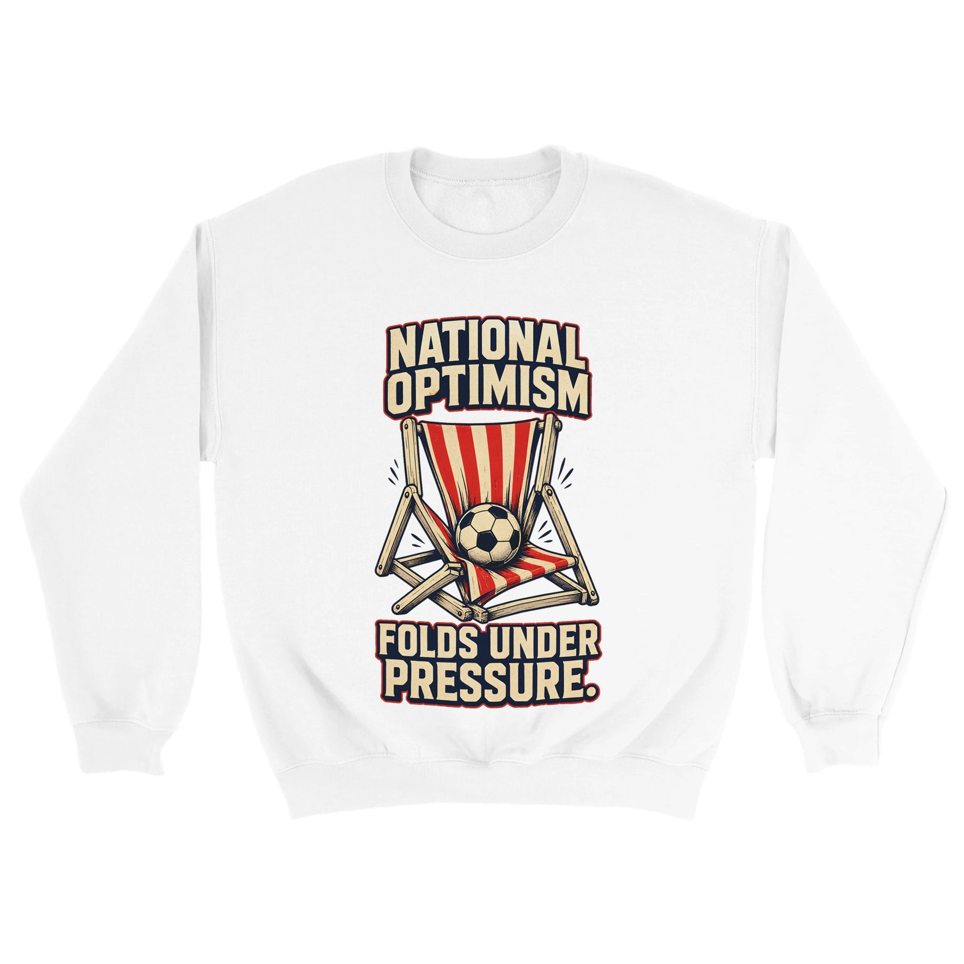 National Optimism Folds Under Pressure Football Sweatshirt — product view 18
