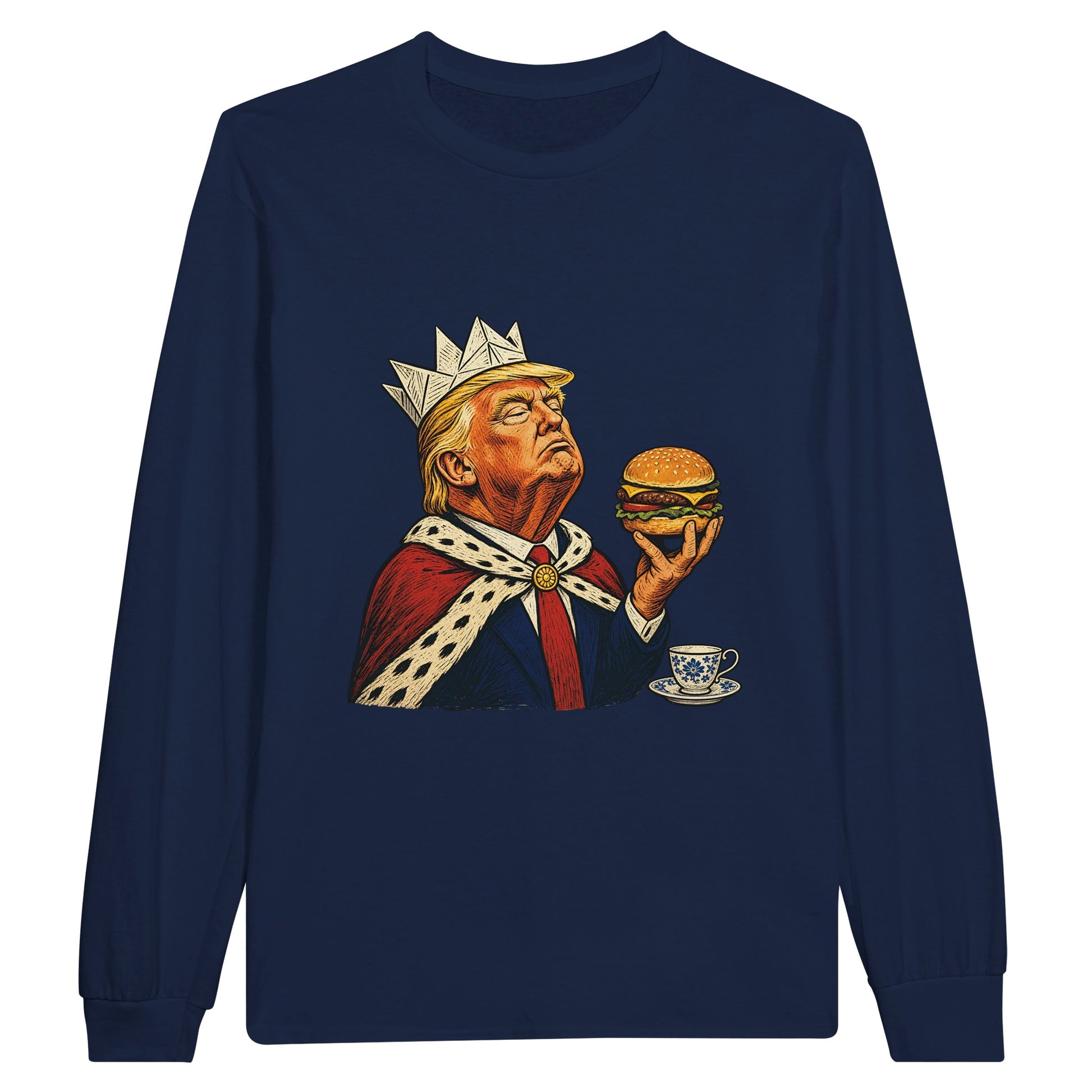 The Very Temporary Monarch — Trump Satire Long-Sleeve T-shirt — product view 11