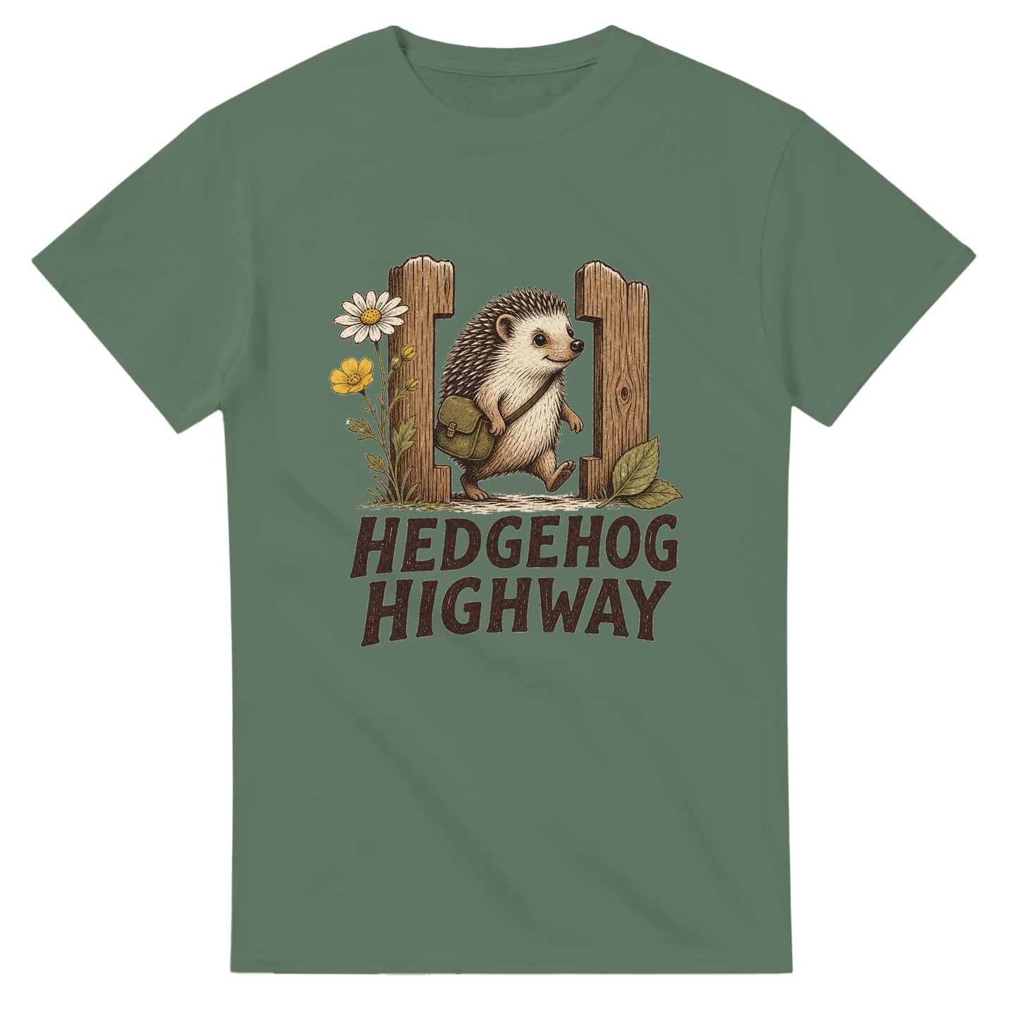 Hedgehog Highway Garden Graphic T-shirt — product view 13