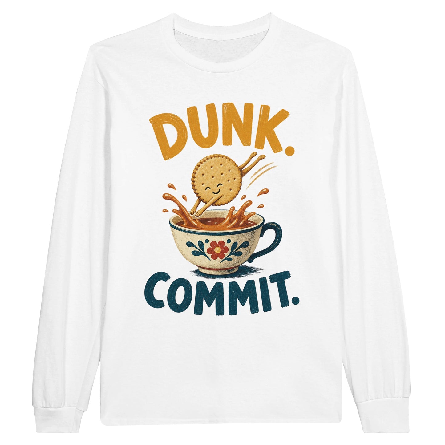 Dunk. Commit. Tea Biscuit Graphic Long-Sleeve T-shirt — product view 1
