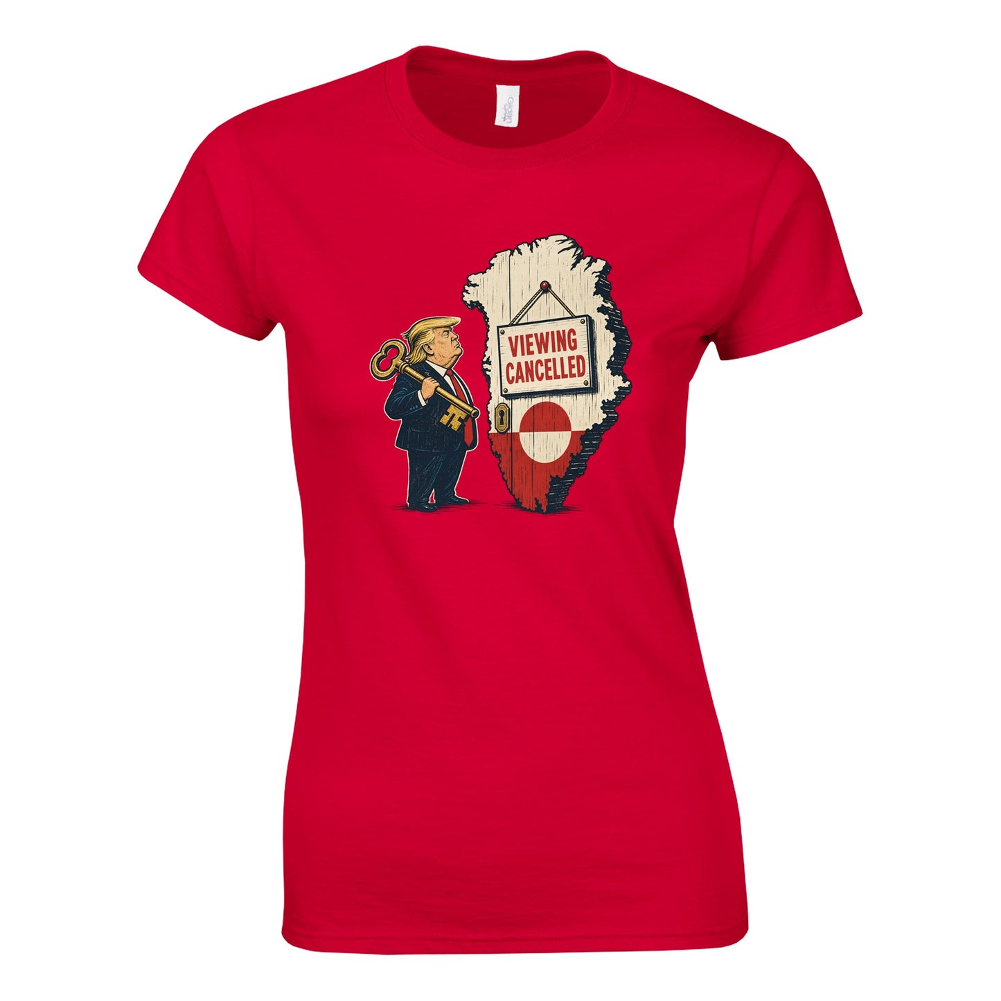 Viewing Cancelled — Greenland Political Satire Women's T-shirt — product view 8