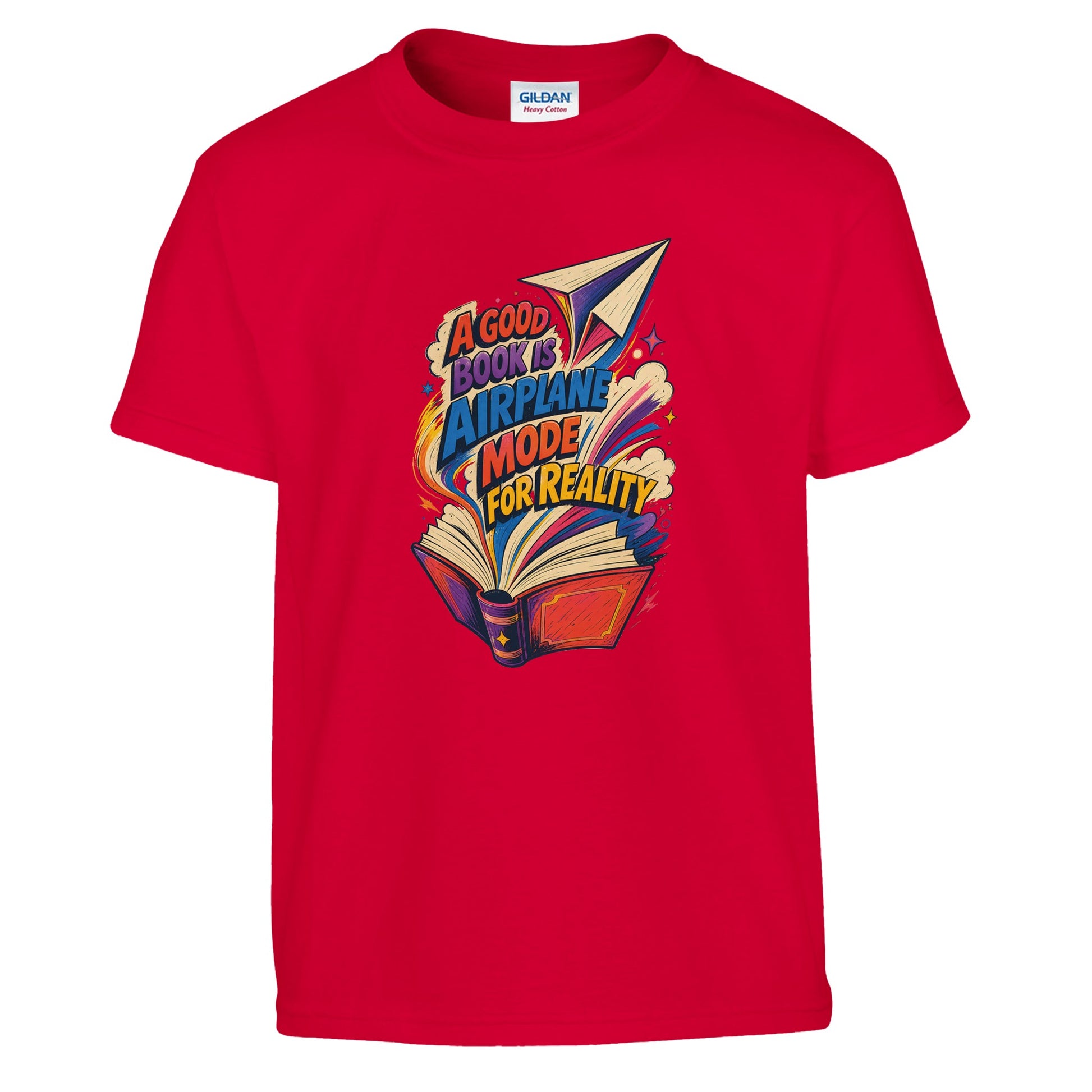 A Good Book Is Airplane Mode for Reality Kids' T-shirt — product view 5