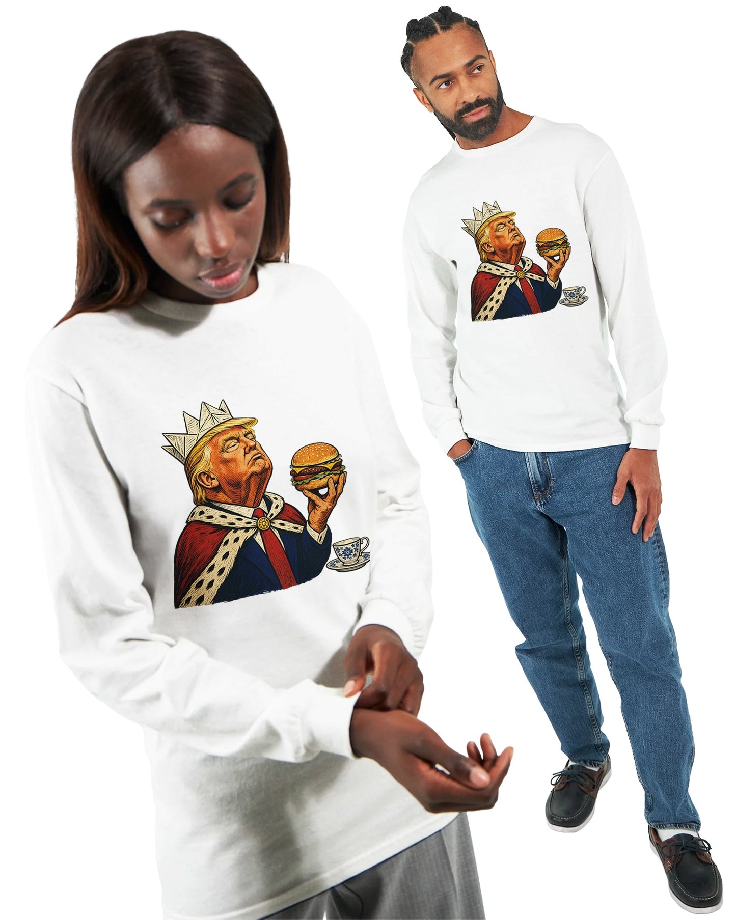 The Very Temporary Monarch — Trump Satire Long-Sleeve T-shirt — product view 15